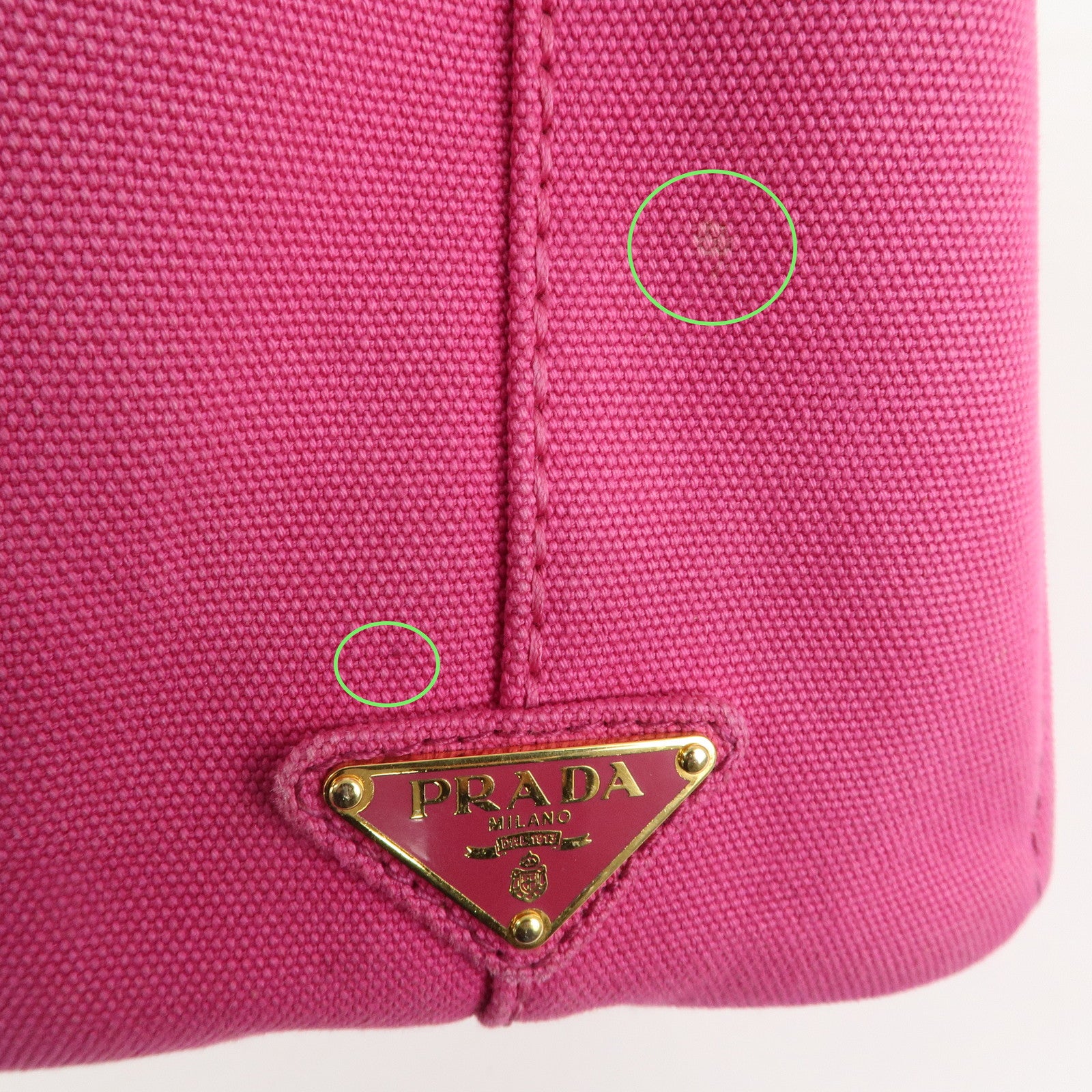 PRADA Canapa Mini Canvas Tote Bag Hand Bag Pink BN2439