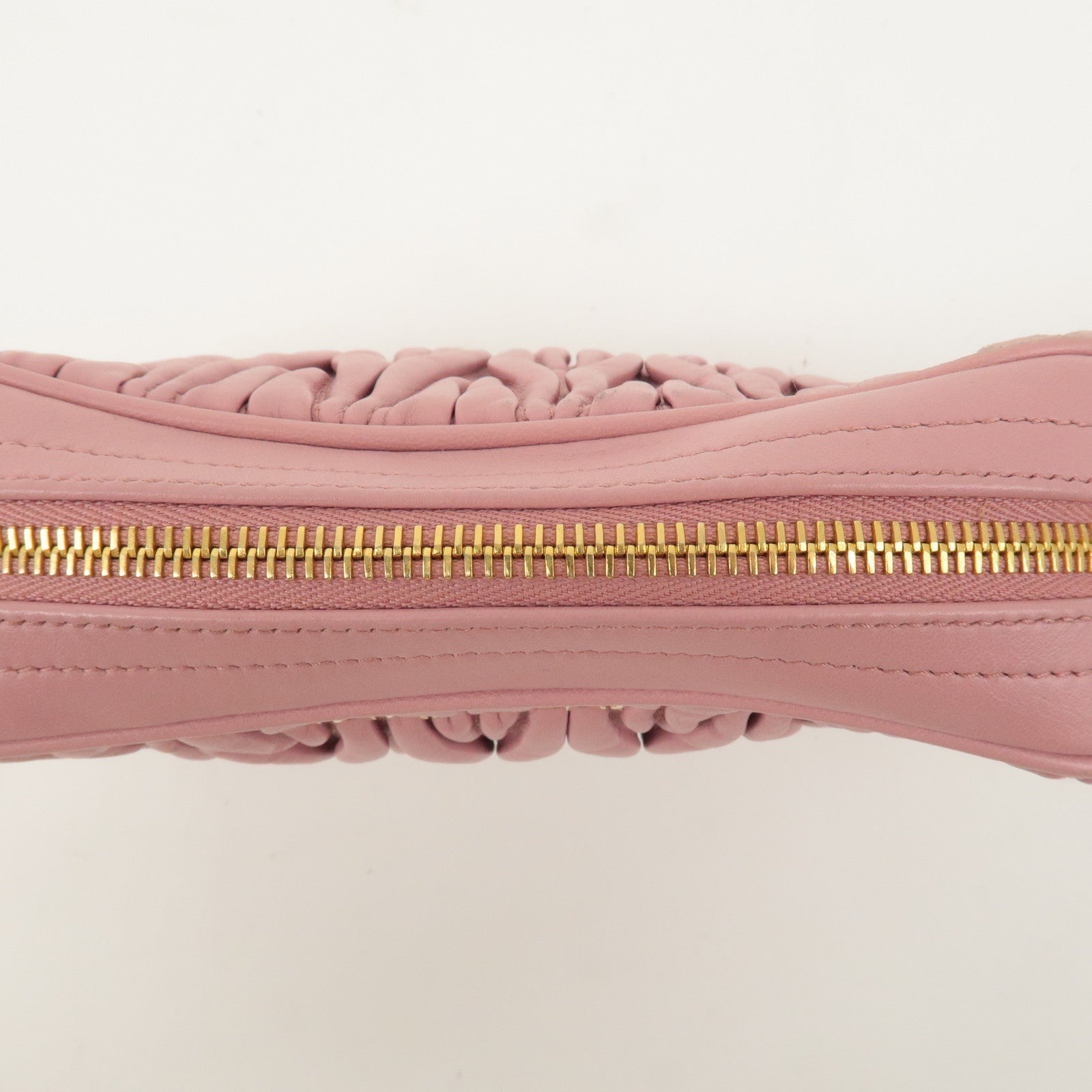 MIU MIU Matelasse Leather Chain Shoulder Bag Pink