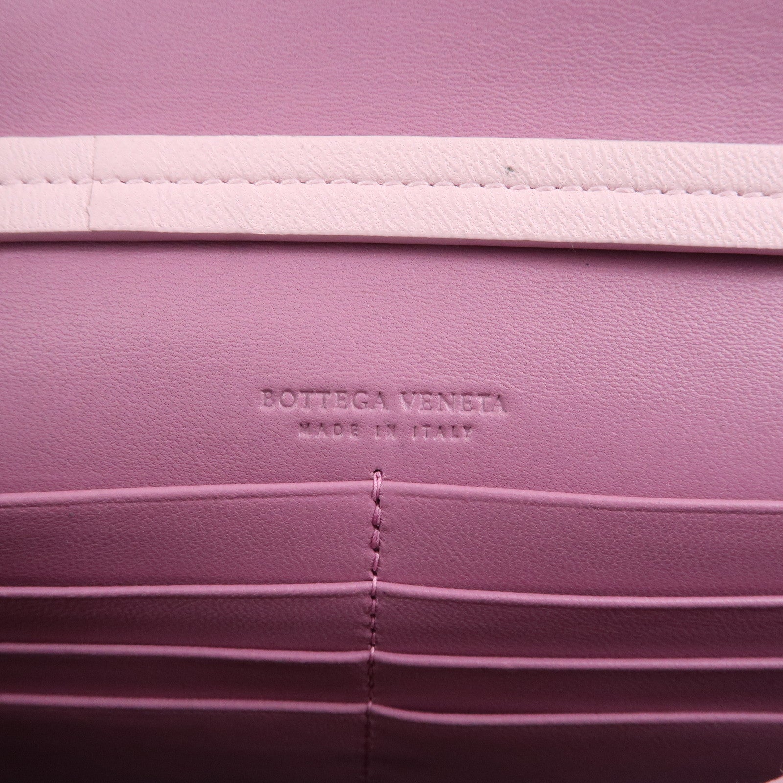 BOTTEGA VENETA Intrecciato Leather Shoulder Wallet Pink