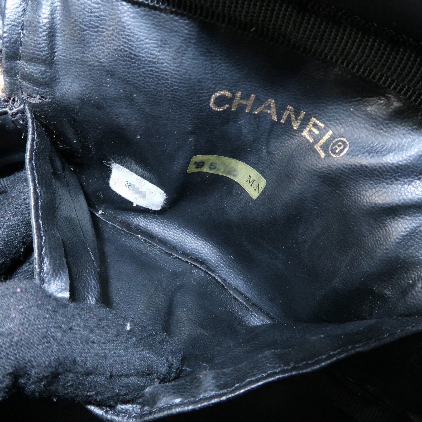 CHANEL Caviar Skin Coco Mark Vanity Bag Hand Bag Black A01997