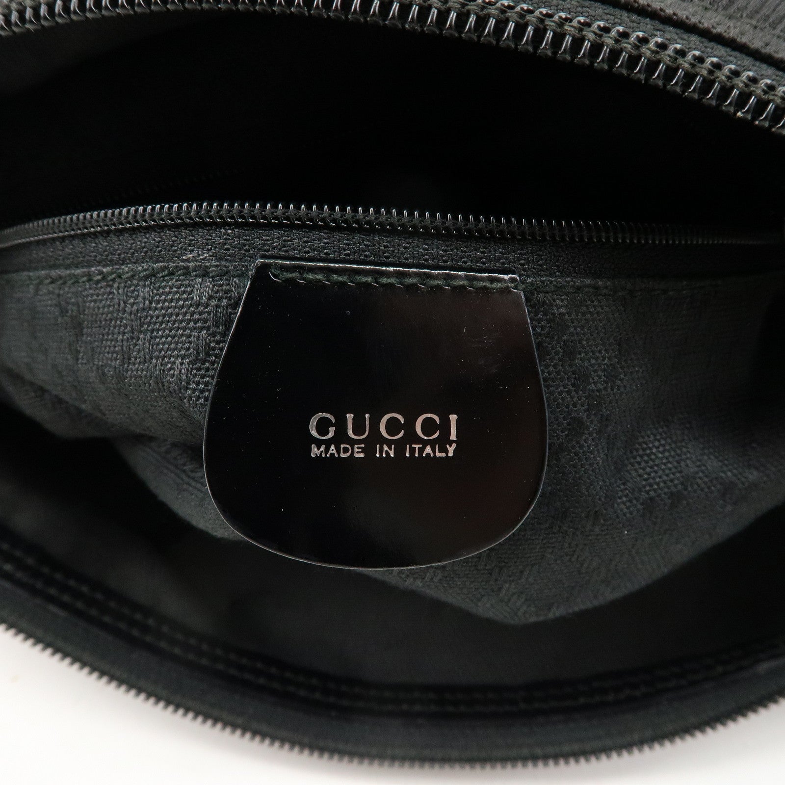 GUCCI Bamboo Nylon Leather Tote Bag Hand Bag Black 19980808