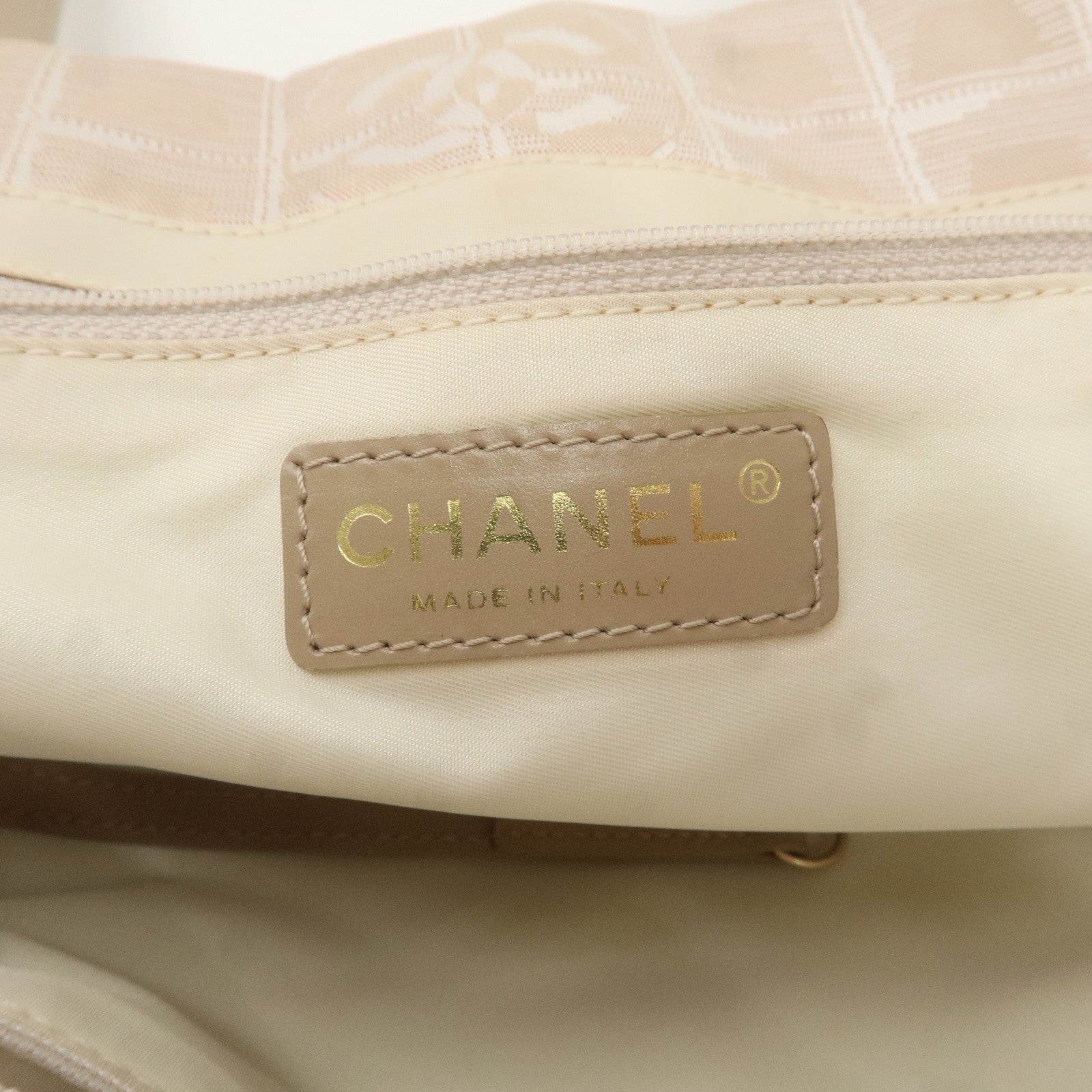 CHANEL New Travel Line Nylon Jacquard Leather Bag A15991