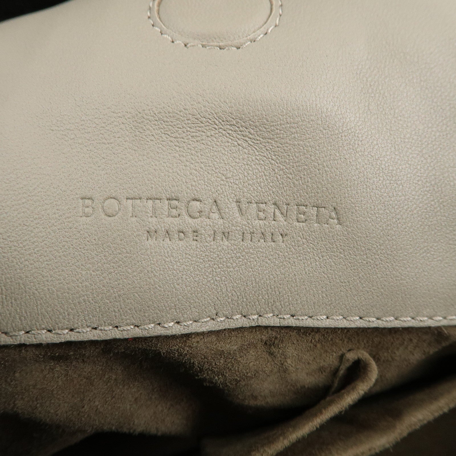 BOTTEGA VENETA Intrecciato Campana Shoulder Bag Gray 125787