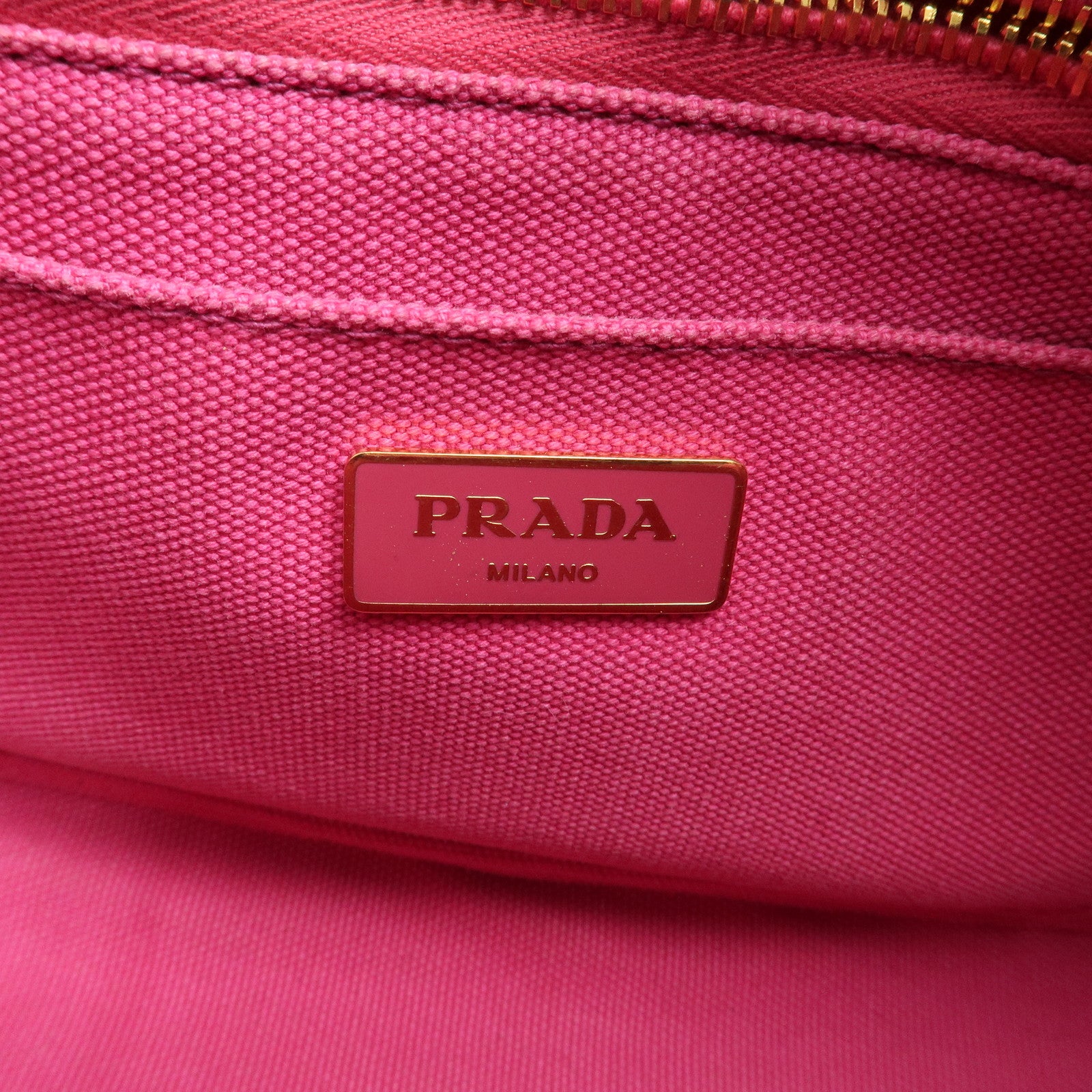 PRADA Canapa Mini Canvas Tote Bag Hand Bag Pink BN2439