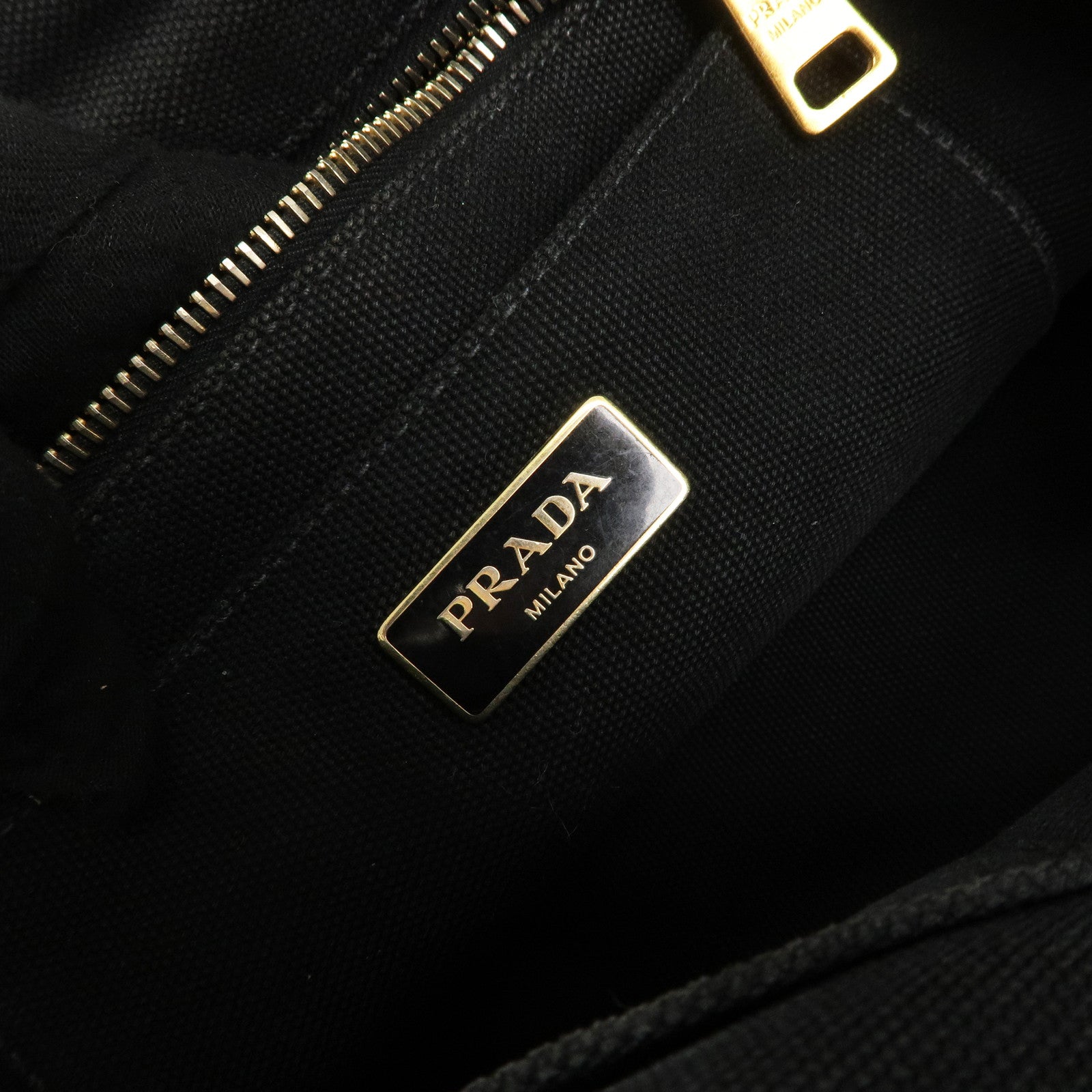 PRADA Logo Mini Canapa Canvas Studs 2Way Hand Shoulder Bag Black