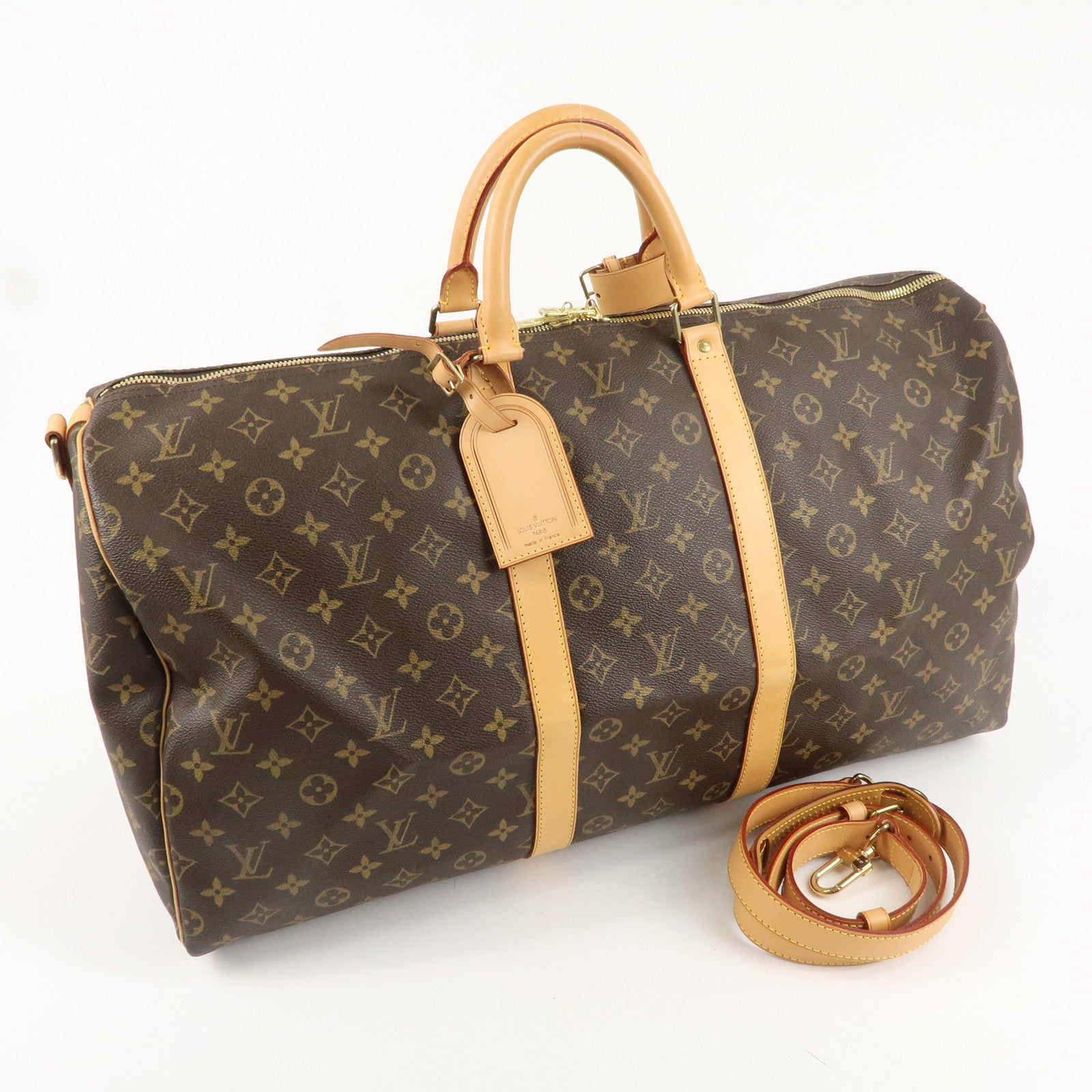 Louis Vuitton Monogram Keep All Bandouliere 55 Boston Bag M41414