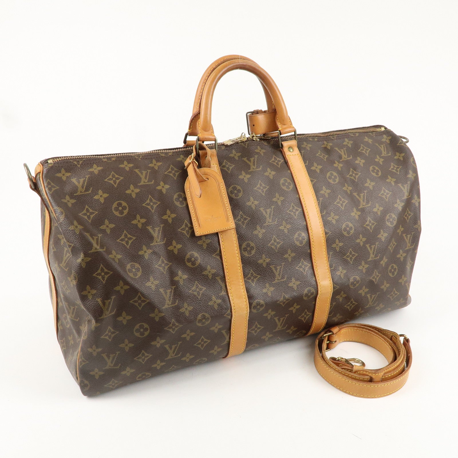 Louis Vuitton Monogram Keep All Bandouliere 55 Boston Bag M41414