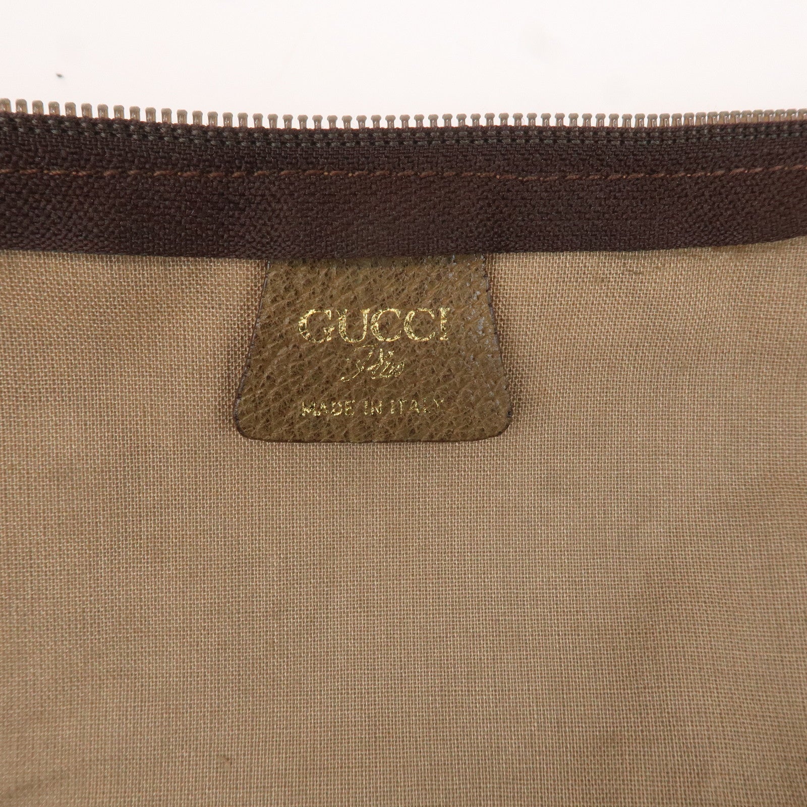 GUCCI Old Gucci Sherry GG Plus Leather Travel Bag Boston Bag