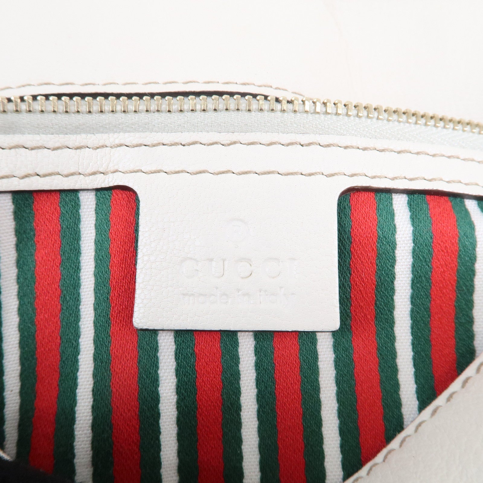 GUCCI Horsebit GG Leather Shoulder Bag Hand Bag White 159402