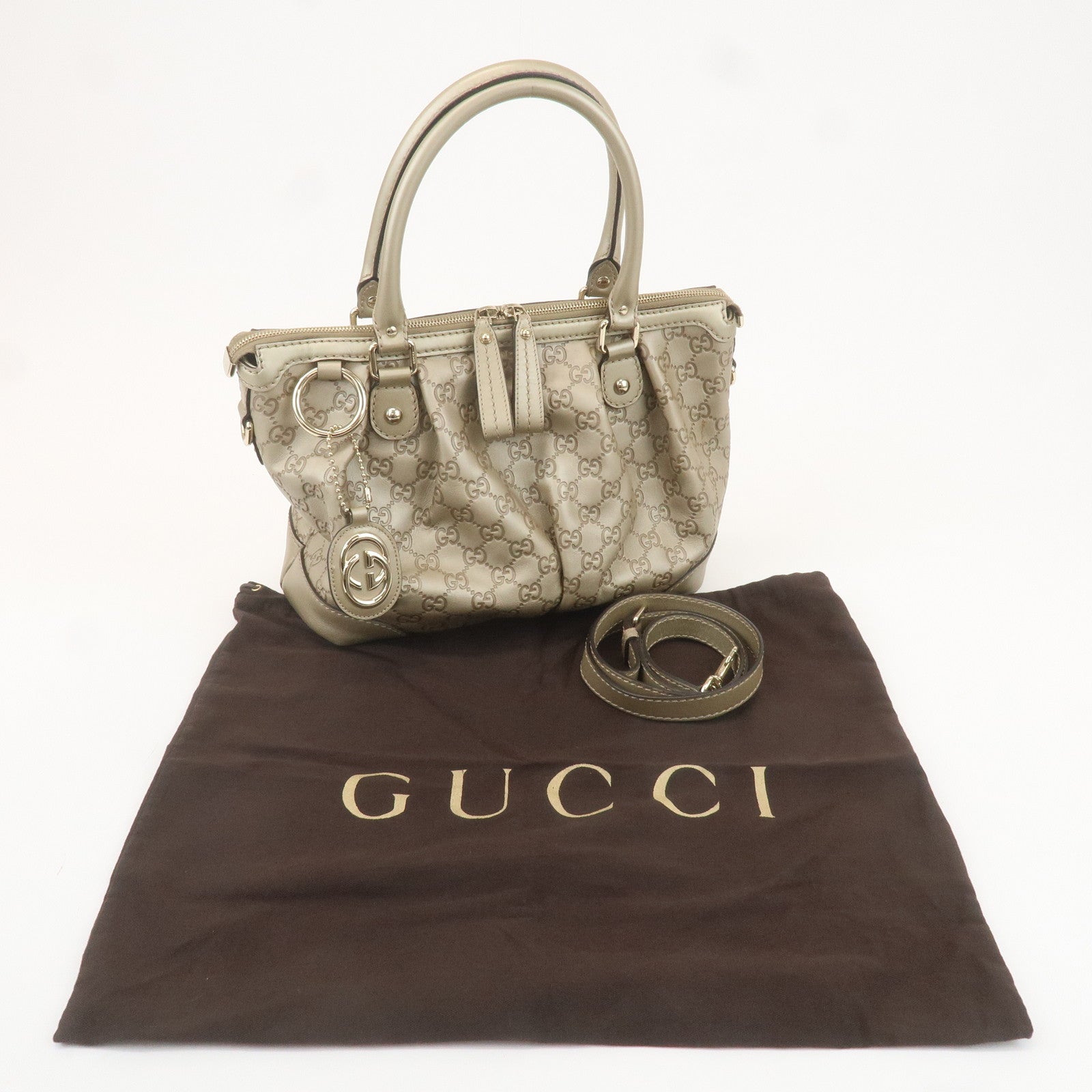 GUCCI Sukey Guccissima Leather 2Way Shoulder Bag Gold 247902