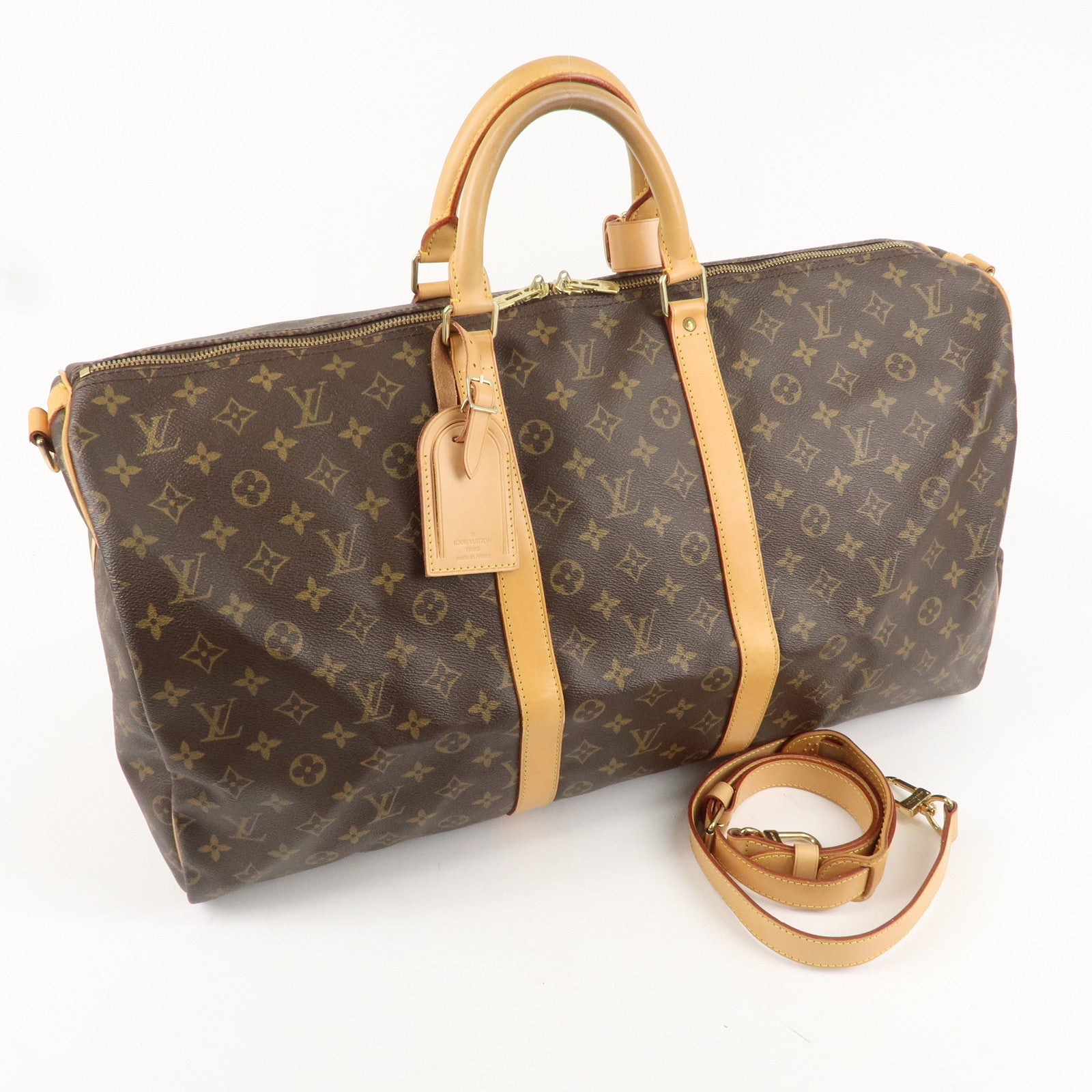 Louis Vuitton Monogram Keep All Bandouliere 55 Boston Bag M41414