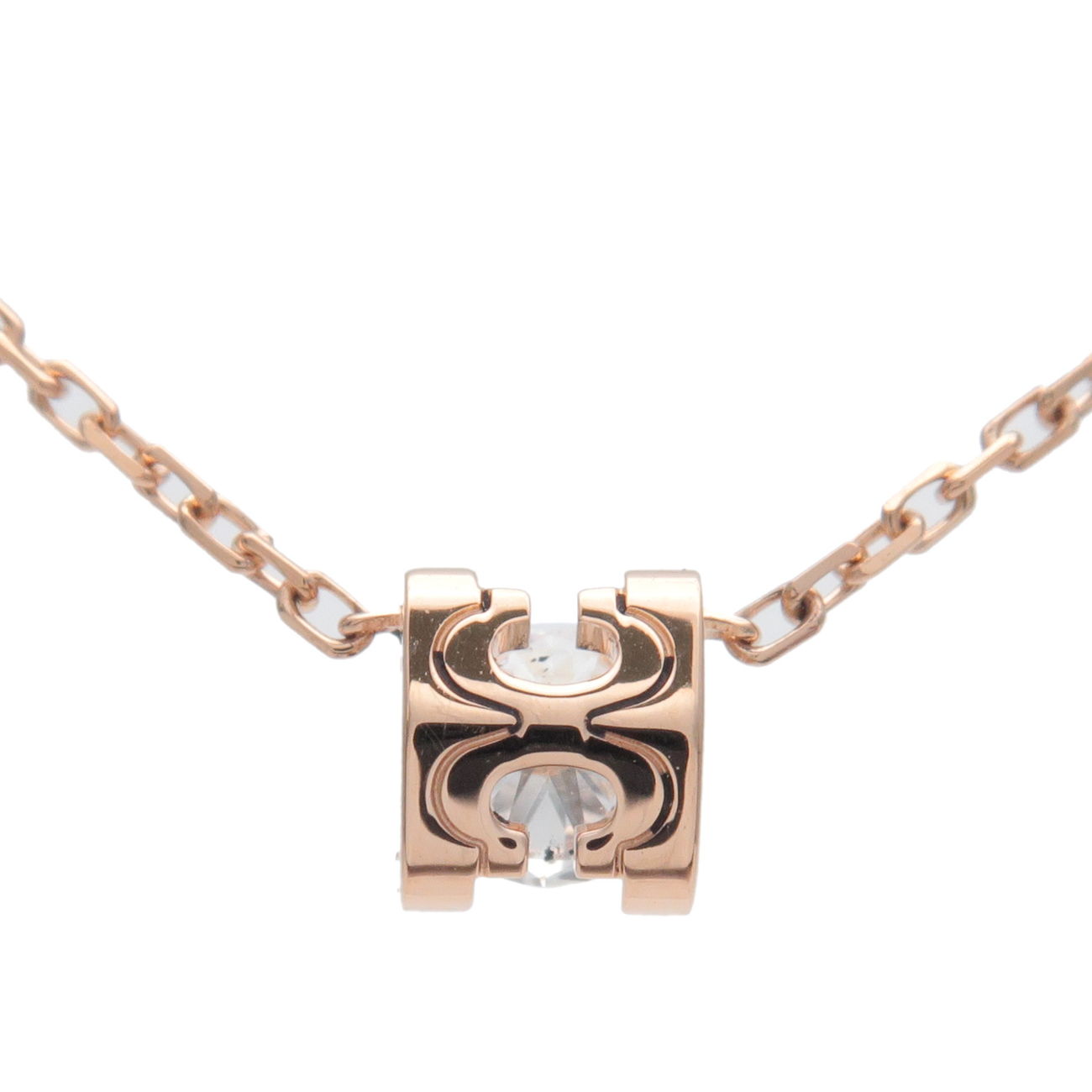 Cartier C De Cartier Diamond Necklace 0.18ct K18PG 750PG Rose Gold