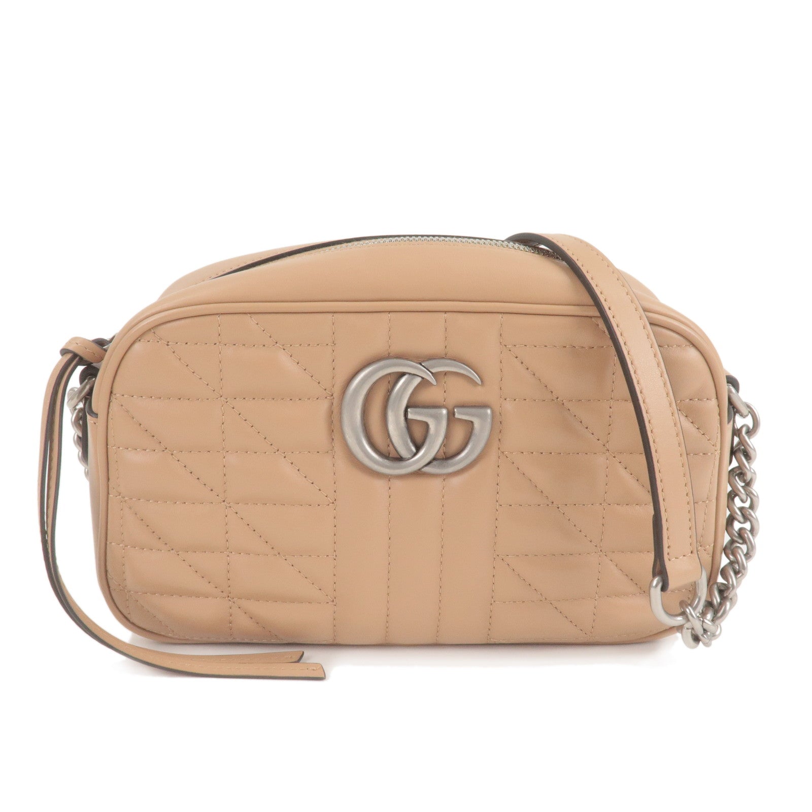 GUCCI-GG-Marmont-Leather-Shoulder-Bag-Crossbody-Bag-Beige-447632