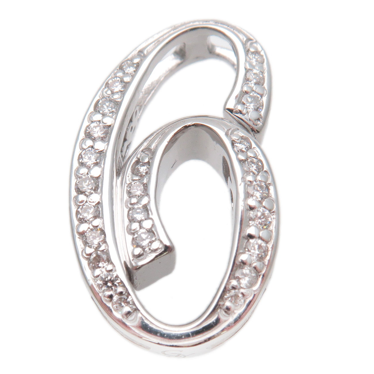 NOMBRE-Number-6-Diamond-0.17ct-Small-Pendant-Top-K18-White-Gold