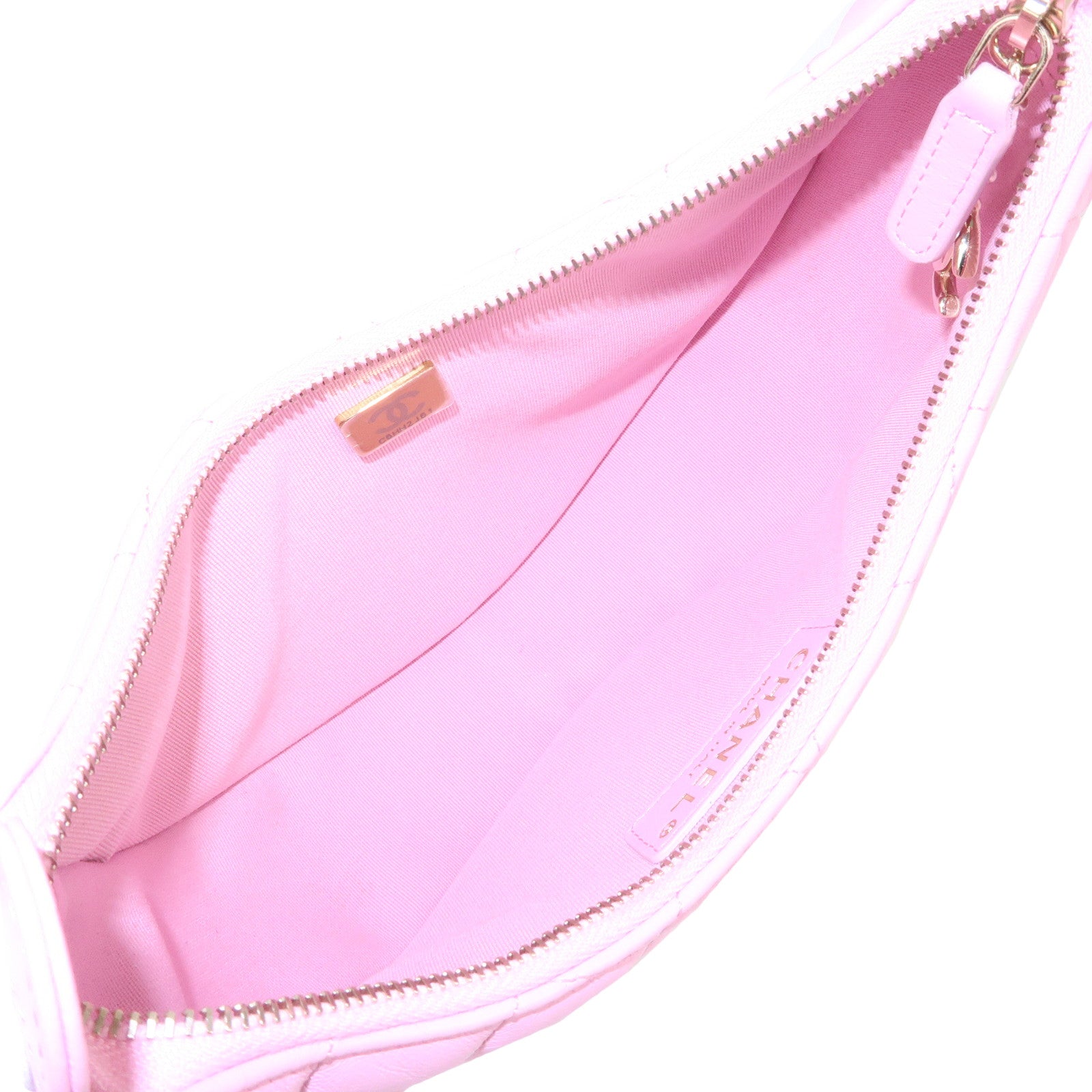 CHANEL Matelasse Lamb Skin Small Hobo Shoulder Bag Pink AS3917