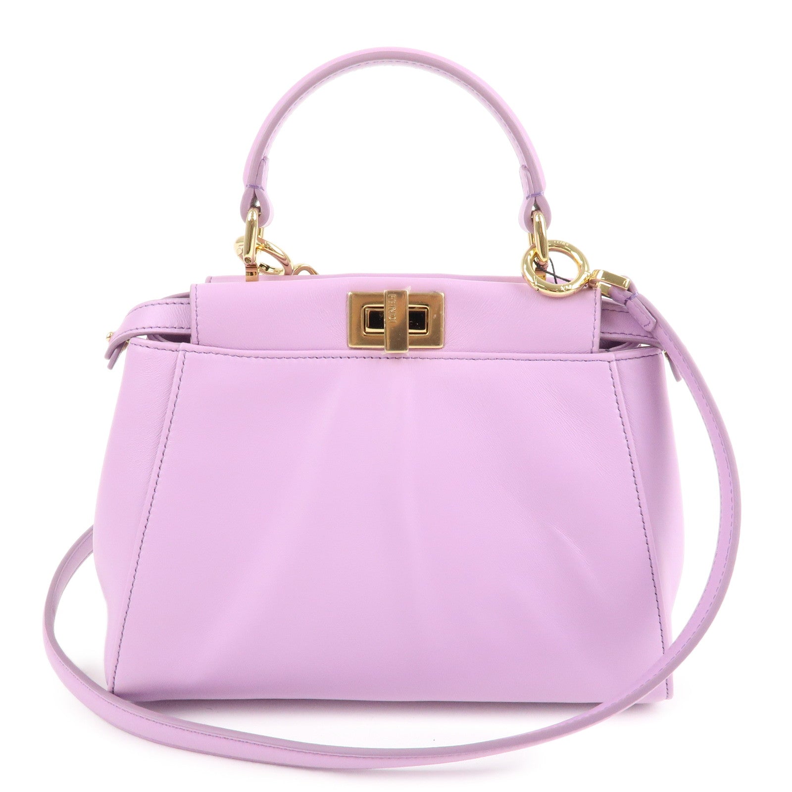 FENDI-Mini-Peekaboo-Leather-2Way-Mini-Bag-Purple-8BN244