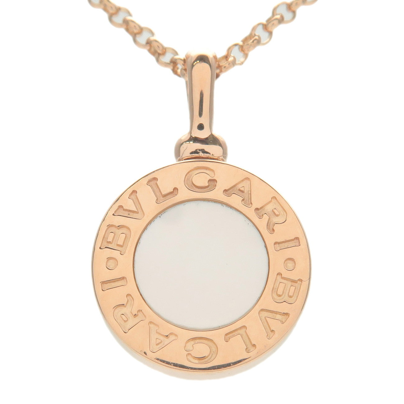 BVLGARI-Necklace-White-Shell-Necklace-K18-750-Rose-Gold