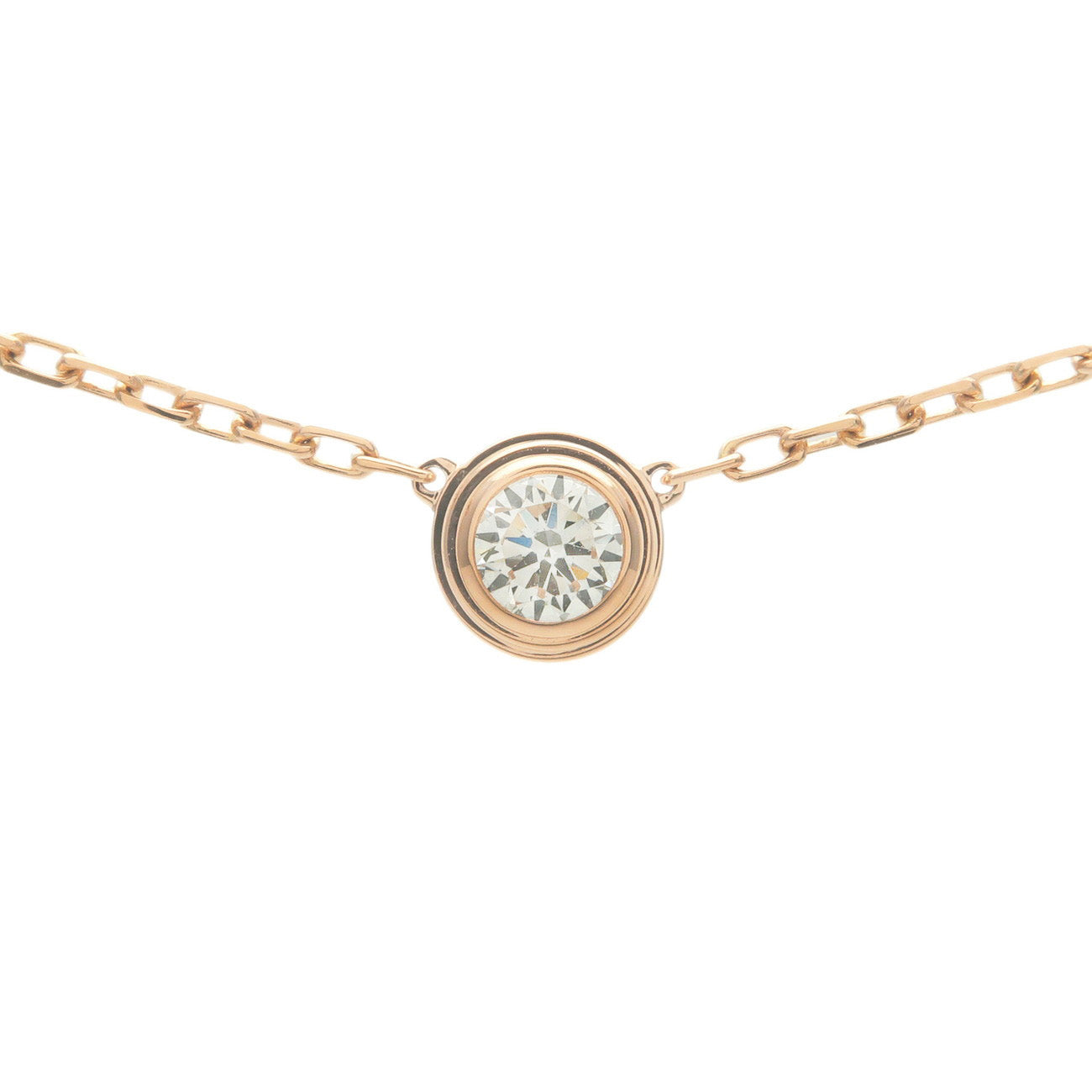 Cartier-Diamant-Leger-LM-Diamond-Necklace-0.19ct-K18-Rose-Gold