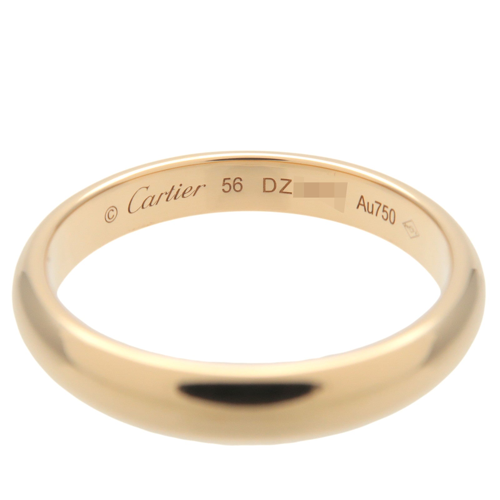 Cartier 1895 Classic Wedding Ring K18 Yellow Gold #56 US7.5