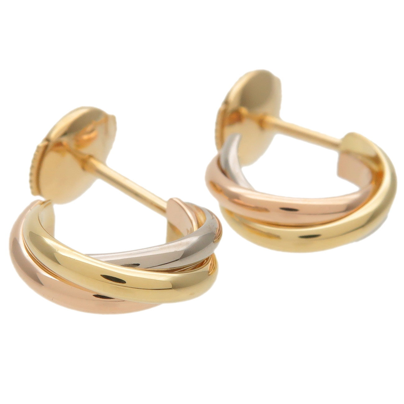 Cartier Trinity Earrings K18 750 Yellow White Rose Gold