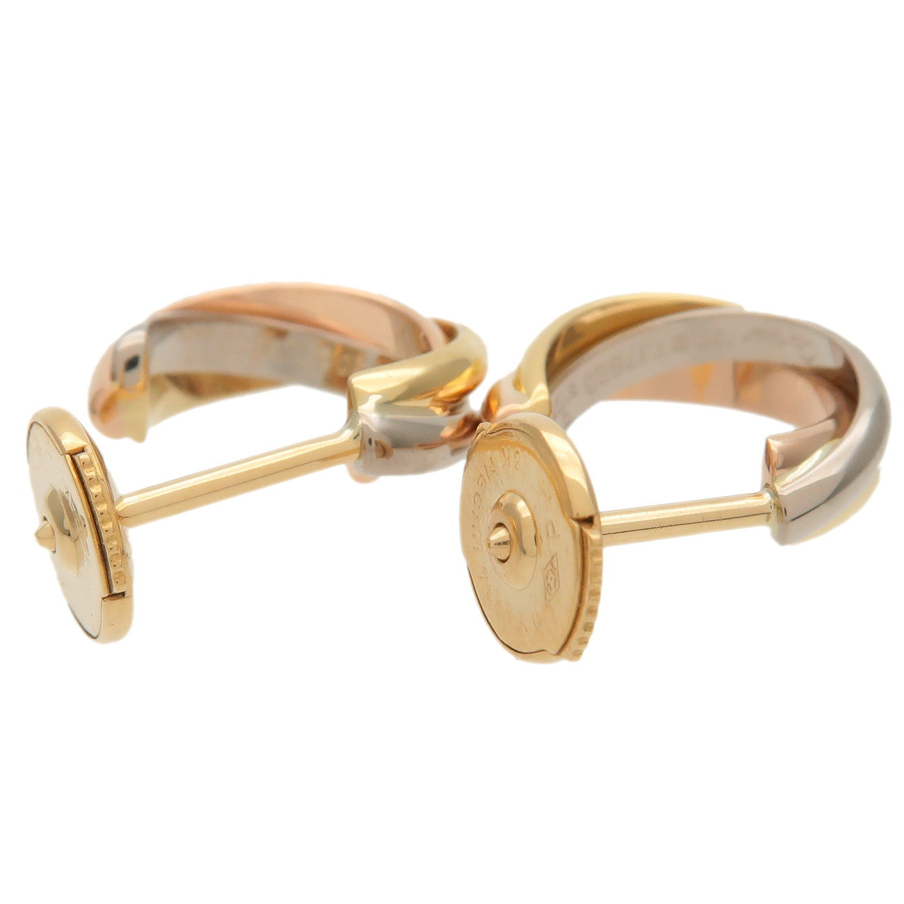 Cartier Trinity Earrings K18 750 Yellow White Rose Gold