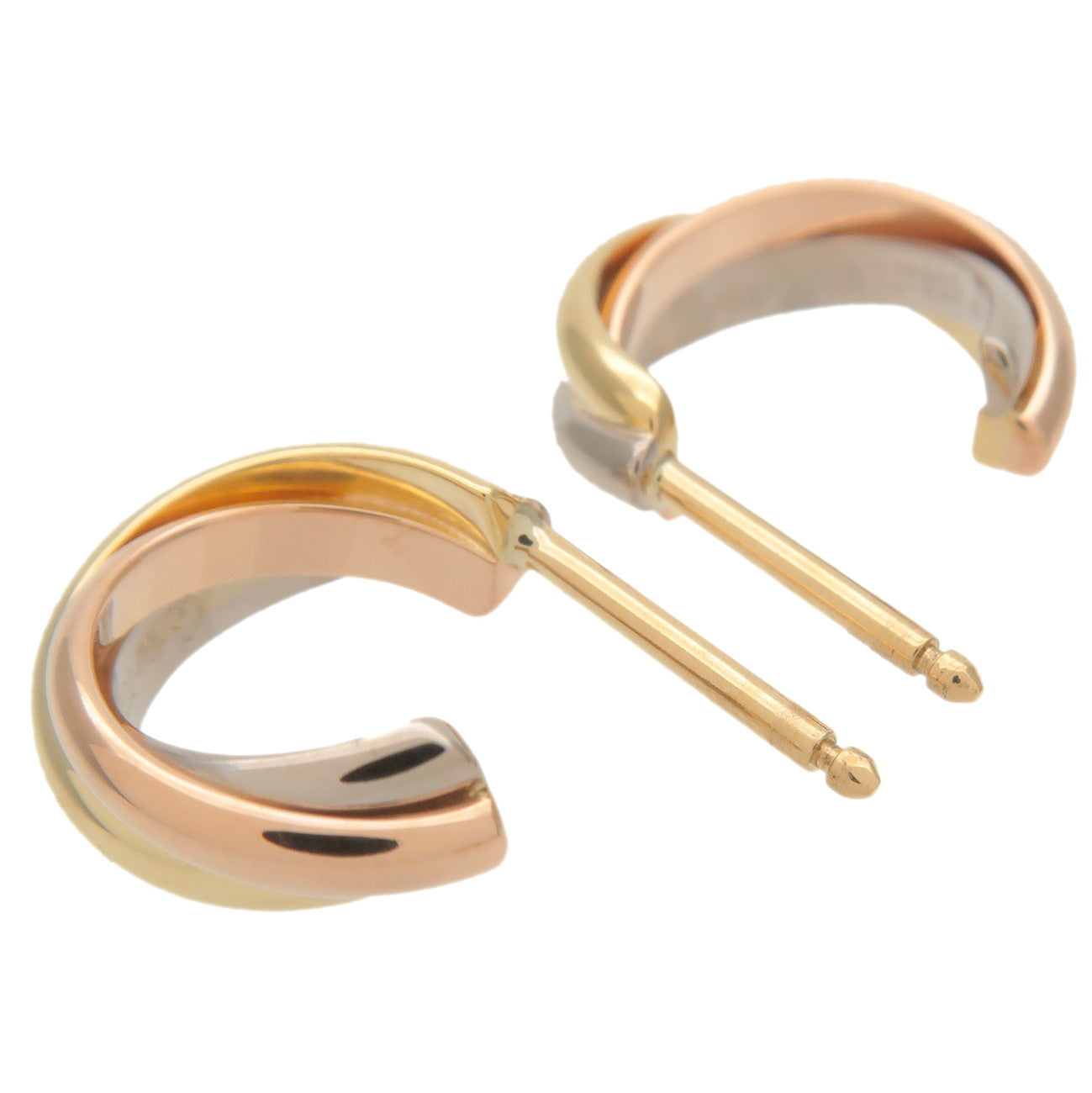 Cartier Trinity Earrings K18 750 Yellow White Rose Gold