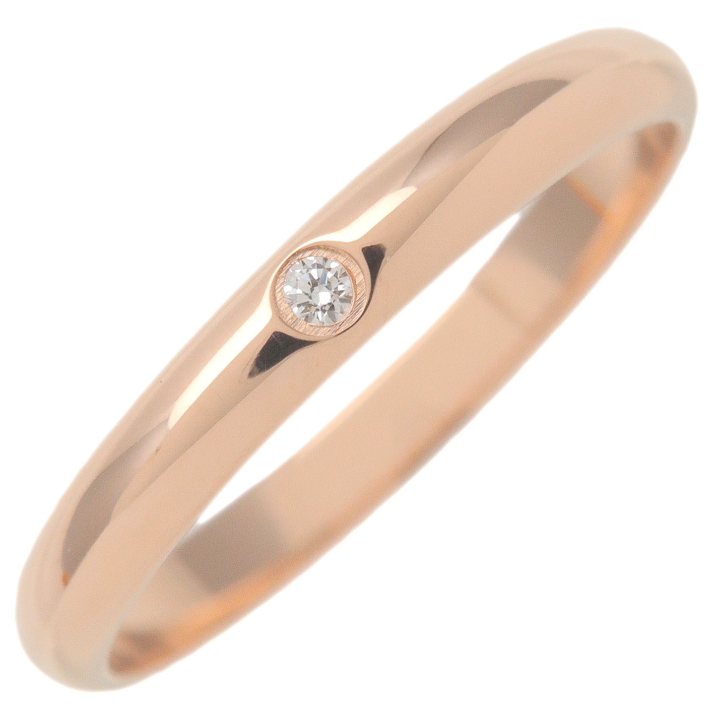 Cartier-1895-Wedding-1P-Diamond-Ring-K18PG-Rose-Gold-#51-US5.5