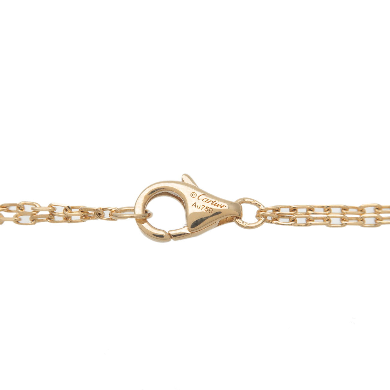 Cartier Love Circle 2P Diamond Necklace K18 750 Yellow Gold