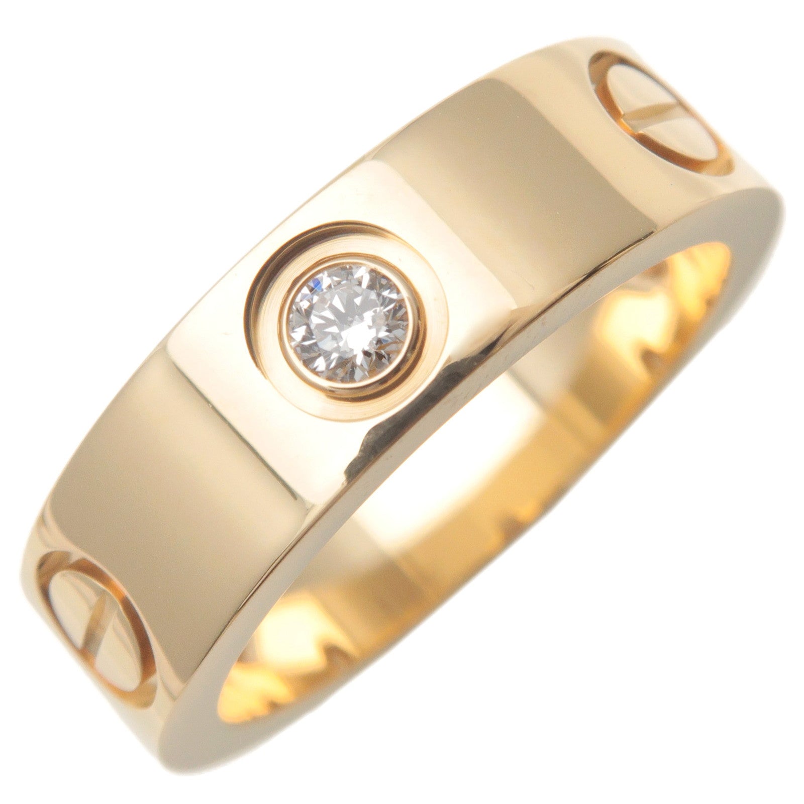 Cartier-Love-Ring-3P-Half-Diamond-K18-Yellow-Gold-#52-US6
