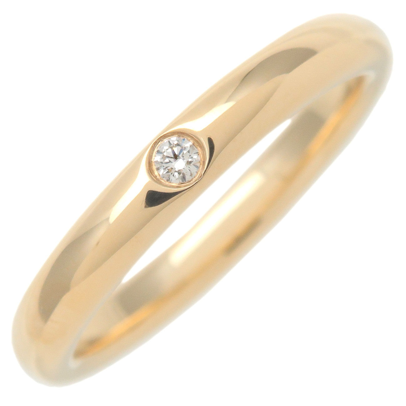 Tiffany&Co.-Stacking-Band-Ring-1P-Diamond-K18-Yellow-Gold-US5-EU49