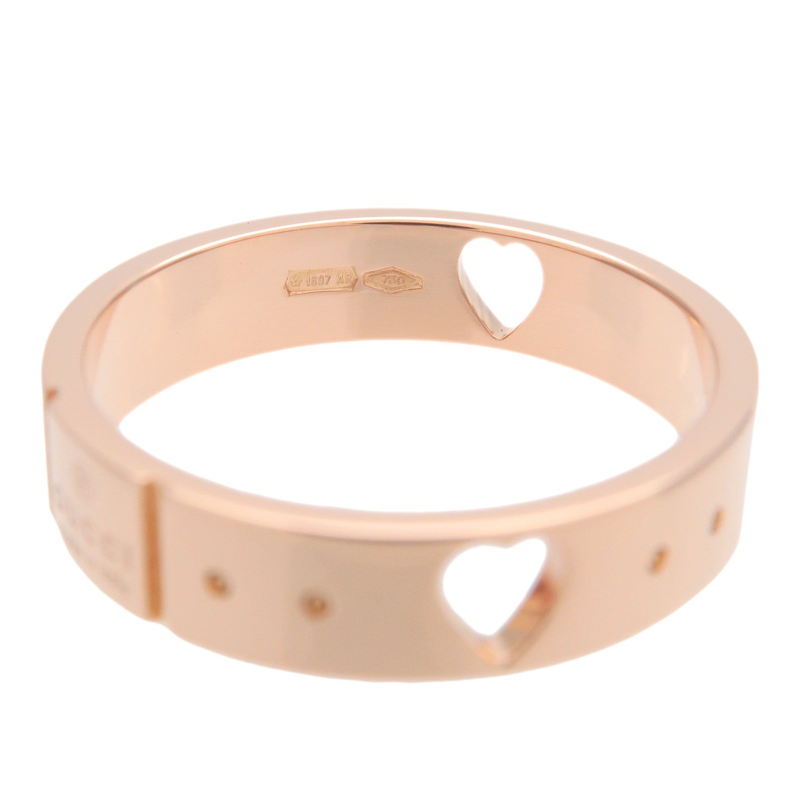 GUCCI Icon Amore Ring K18PG 750PG Rose Gold #10 US5 EU50