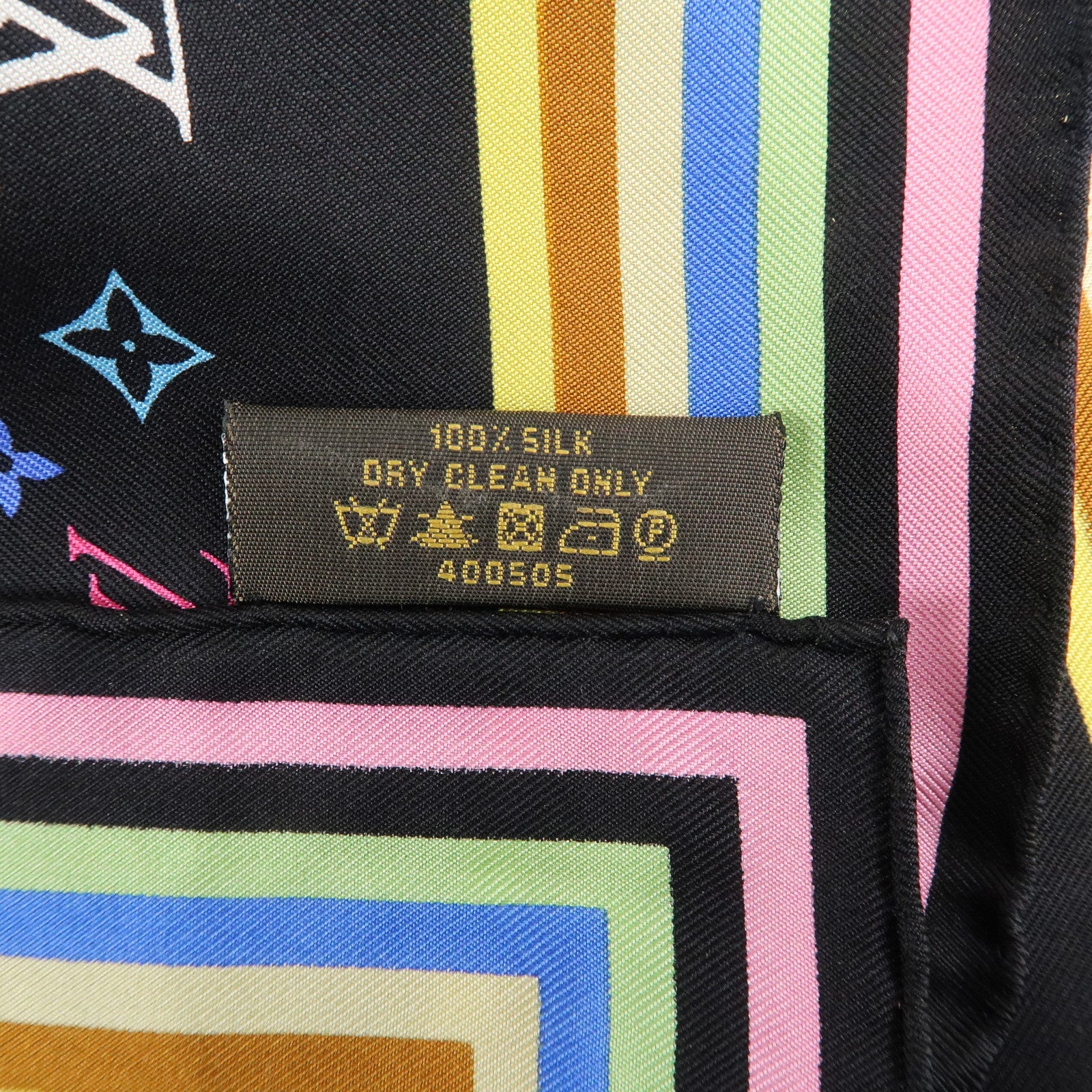 Louis Vuitton Monogram Multi Color Scarf Silk 100% 70×70 M71914