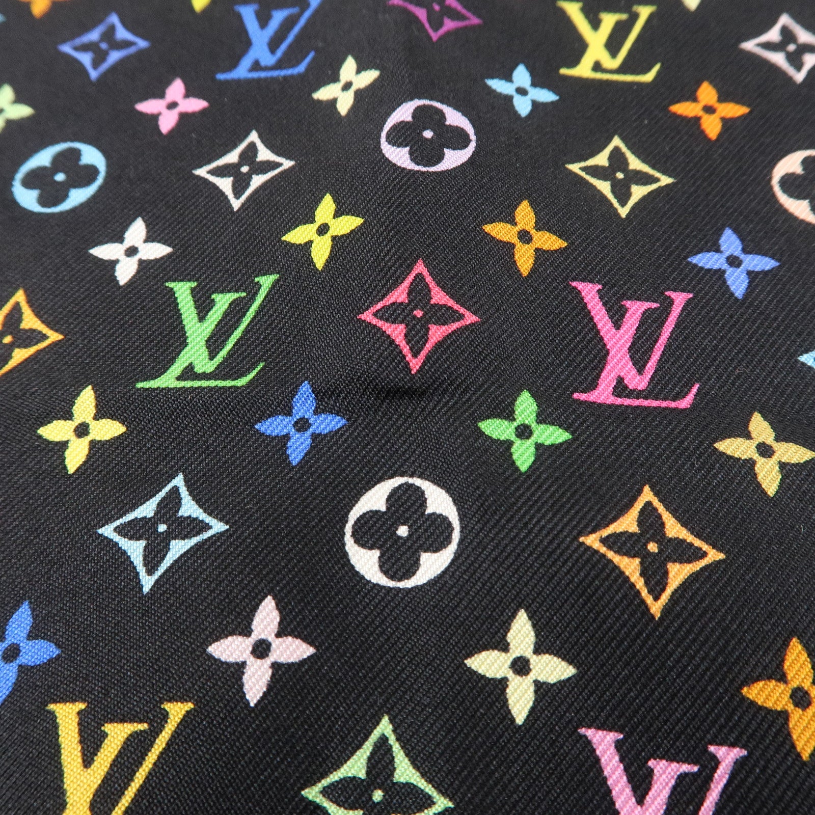 Louis Vuitton Monogram Multi Color Scarf Silk 100% 70×70 M71914