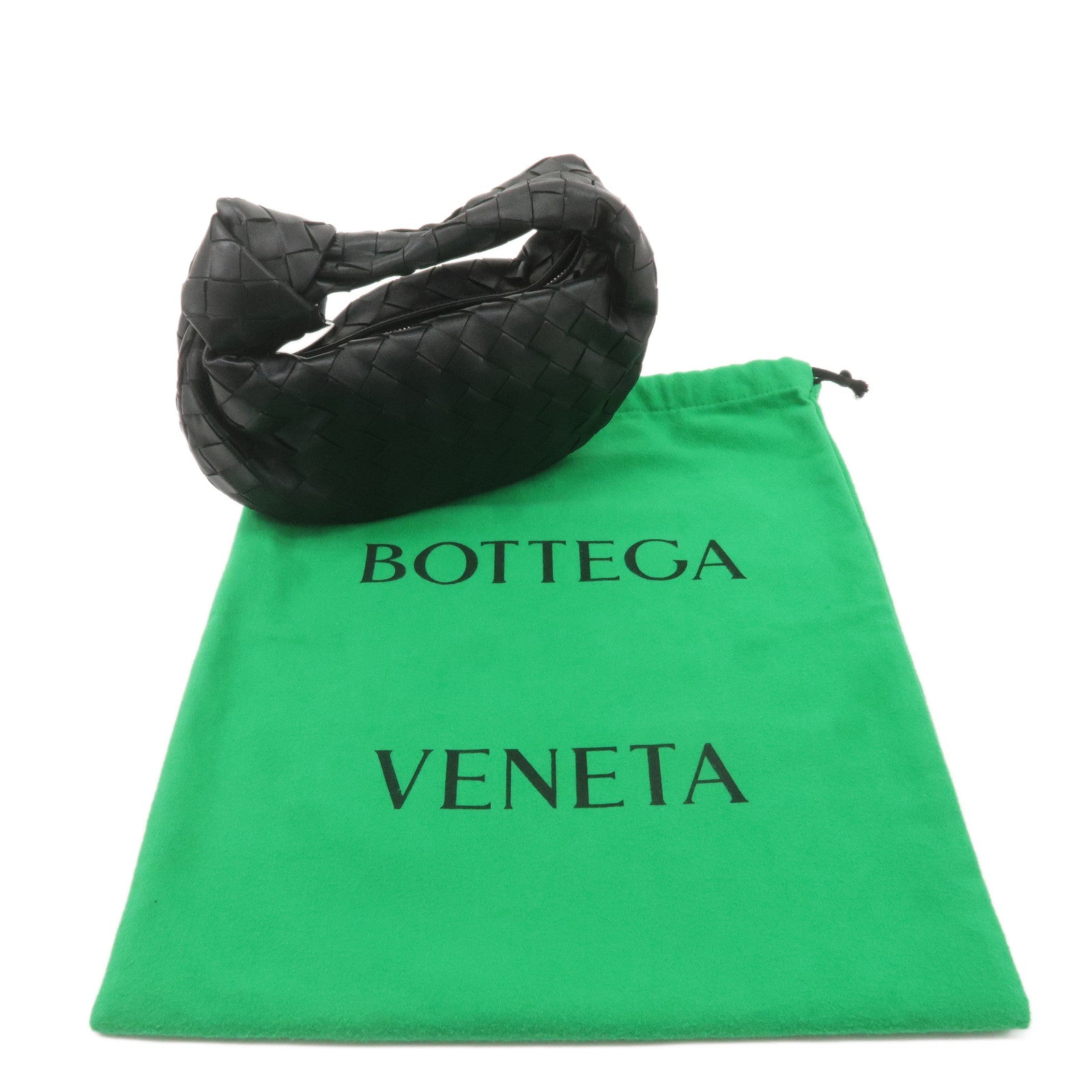 BOTTEGA VENETA Mini Jodie Intrecciato Leather Bag Black 651876