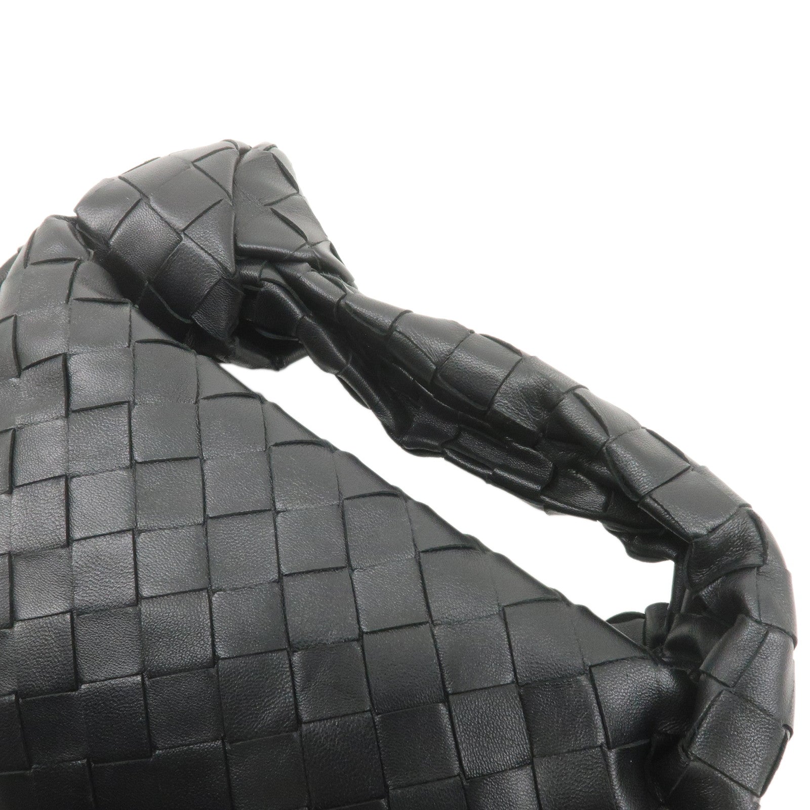 BOTTEGA VENETA Mini Jodie Intrecciato Leather Bag Black 651876