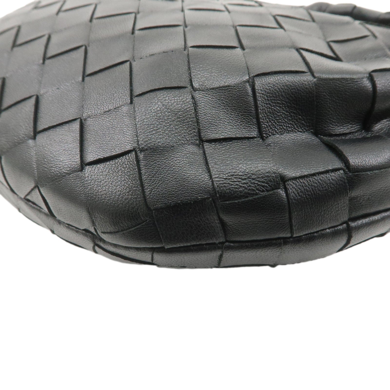 BOTTEGA VENETA Mini Jodie Intrecciato Leather Bag Black 651876