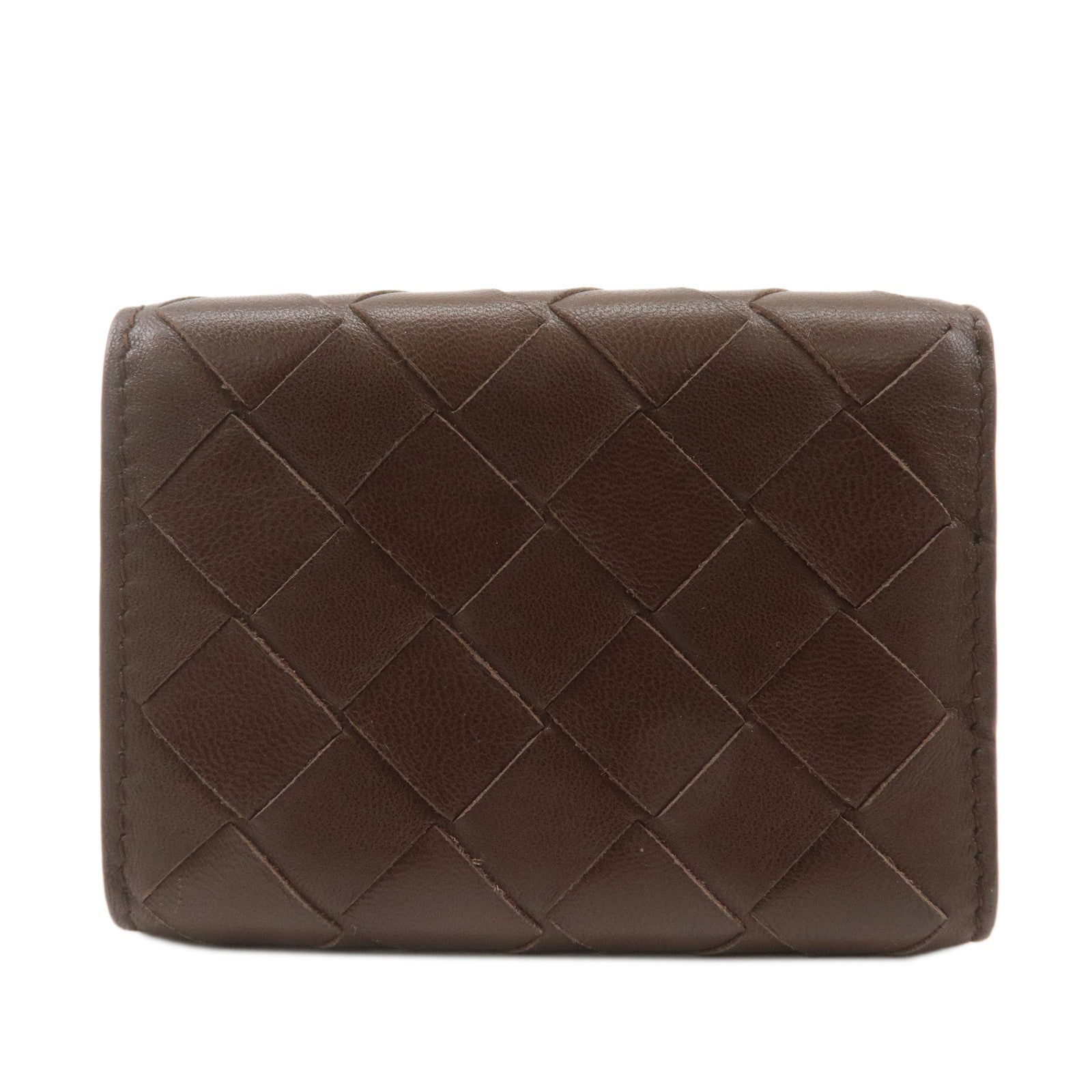 BOTTEGA VENETA Intrecciato Leather Tri-fold Wallet Brown 609285