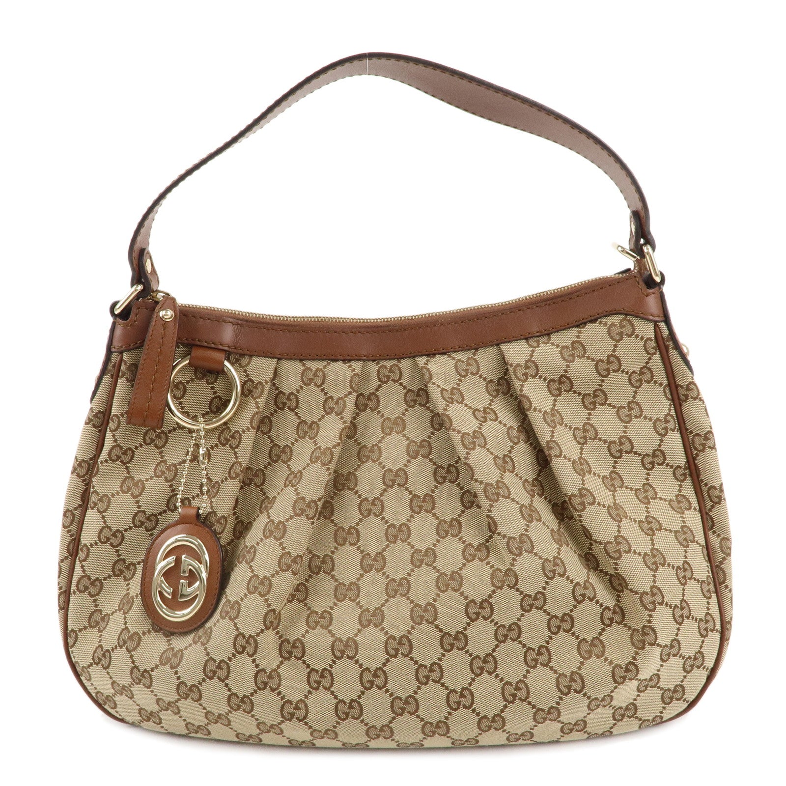 GUCCI-Sukey-GG-Canvas-Leather-Shoulder-Bag-Beige-Brown-232955
