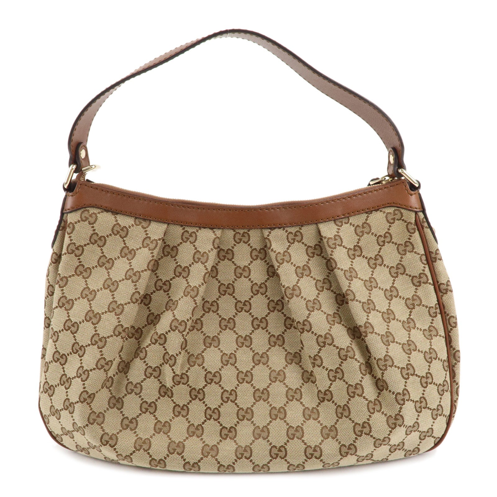 GUCCI Sukey GG Canvas Leather Shoulder Bag Beige Brown 232955