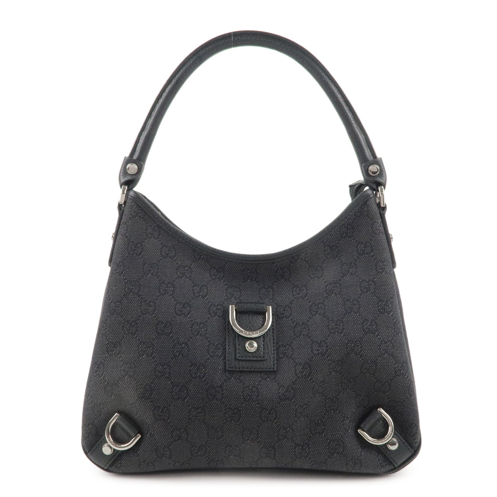 GUCCI-Abbey-GG-Canvas-Leather-Shoulder-Bag-Black-268637