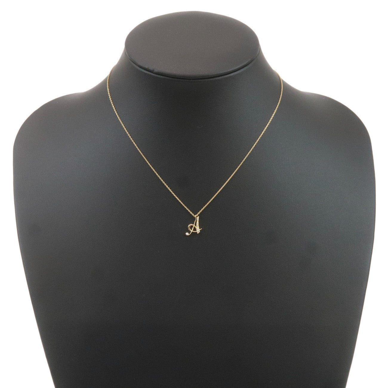 VENDOME AOYAMA Initial "A" 6P Diamond Necklace K18 Yellow Gold