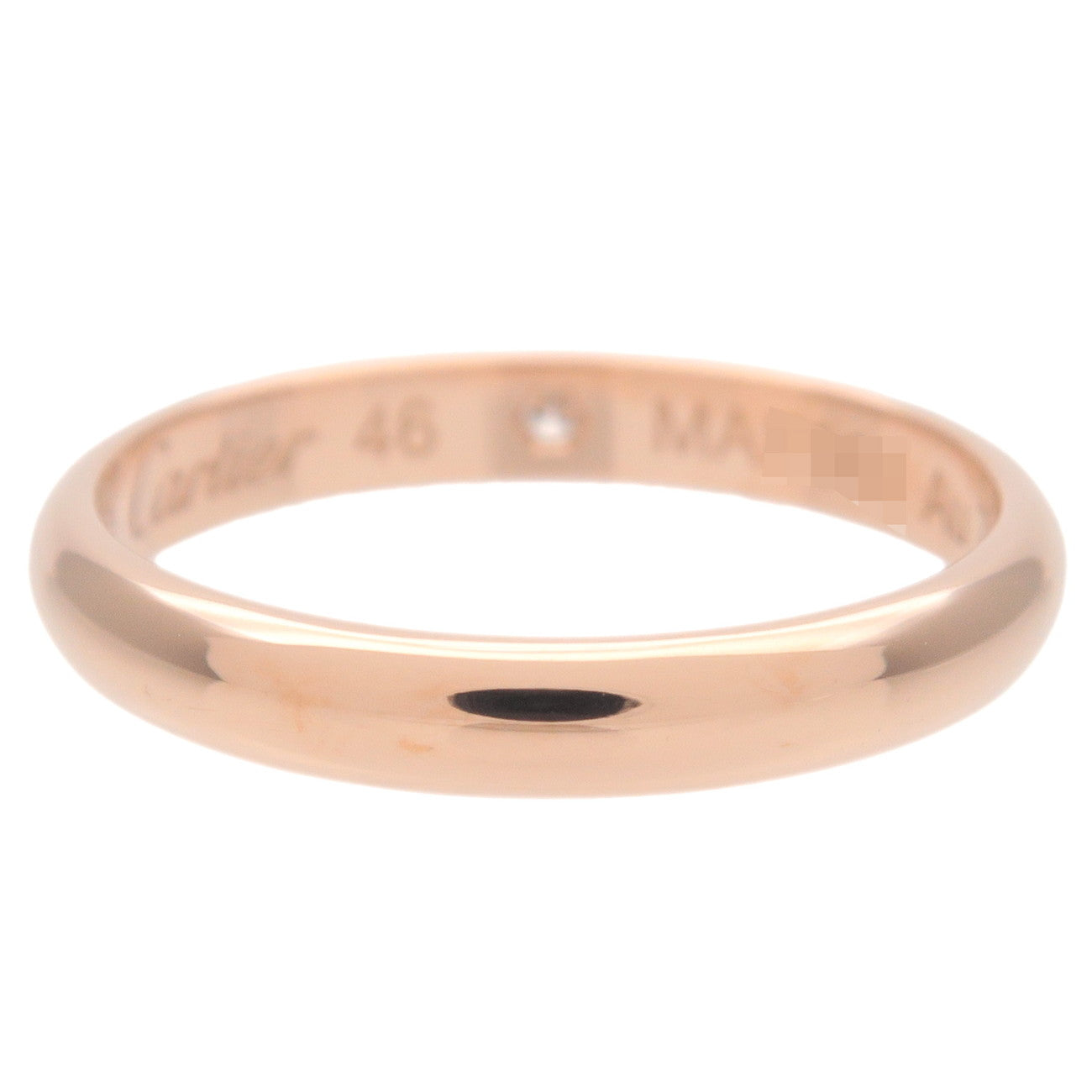 Cartier 1895 Wedding Ring 1P Diamond K18 Rose Gold #48 US3.5-4