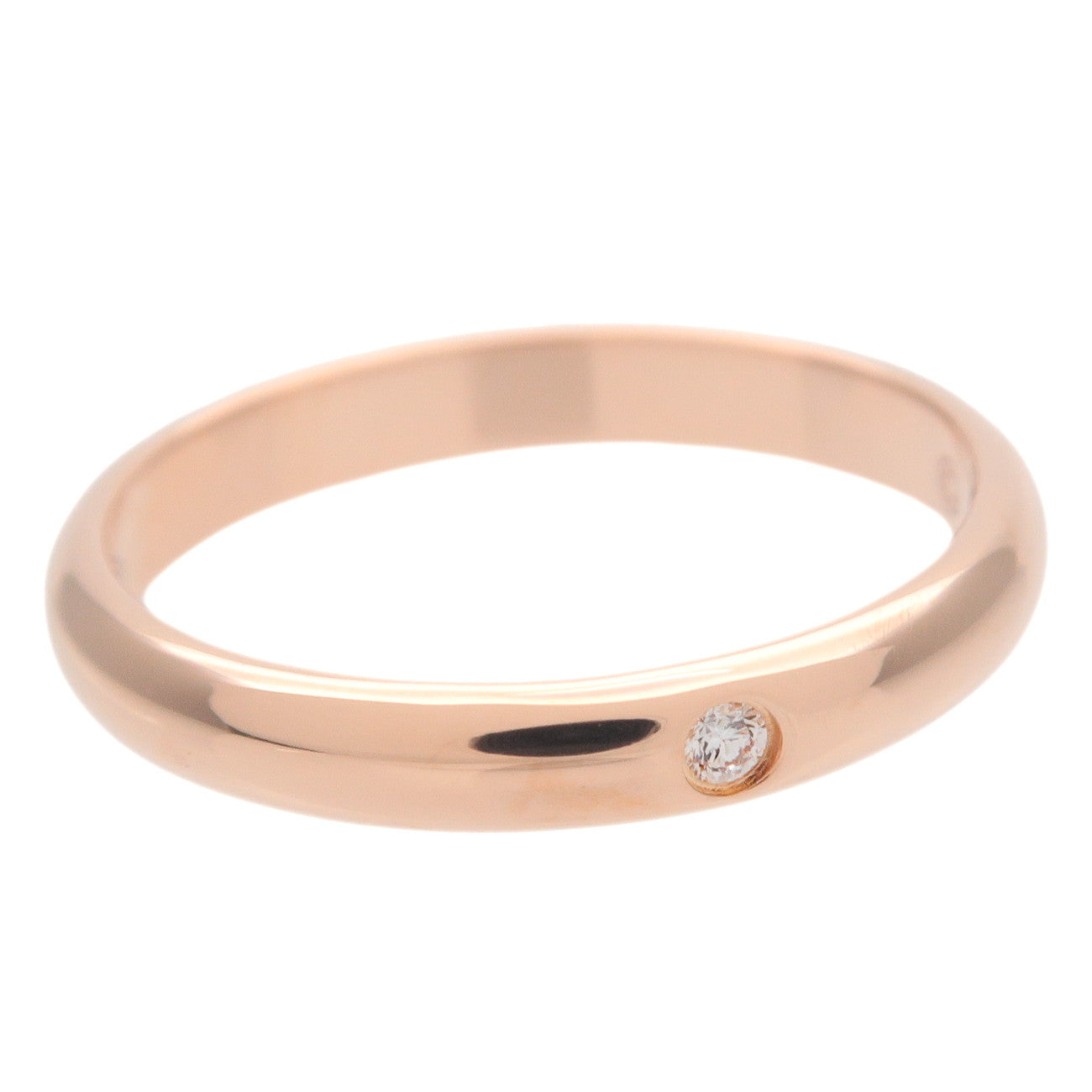 Cartier 1895 Wedding Ring 1P Diamond K18 Rose Gold #48 US3.5-4