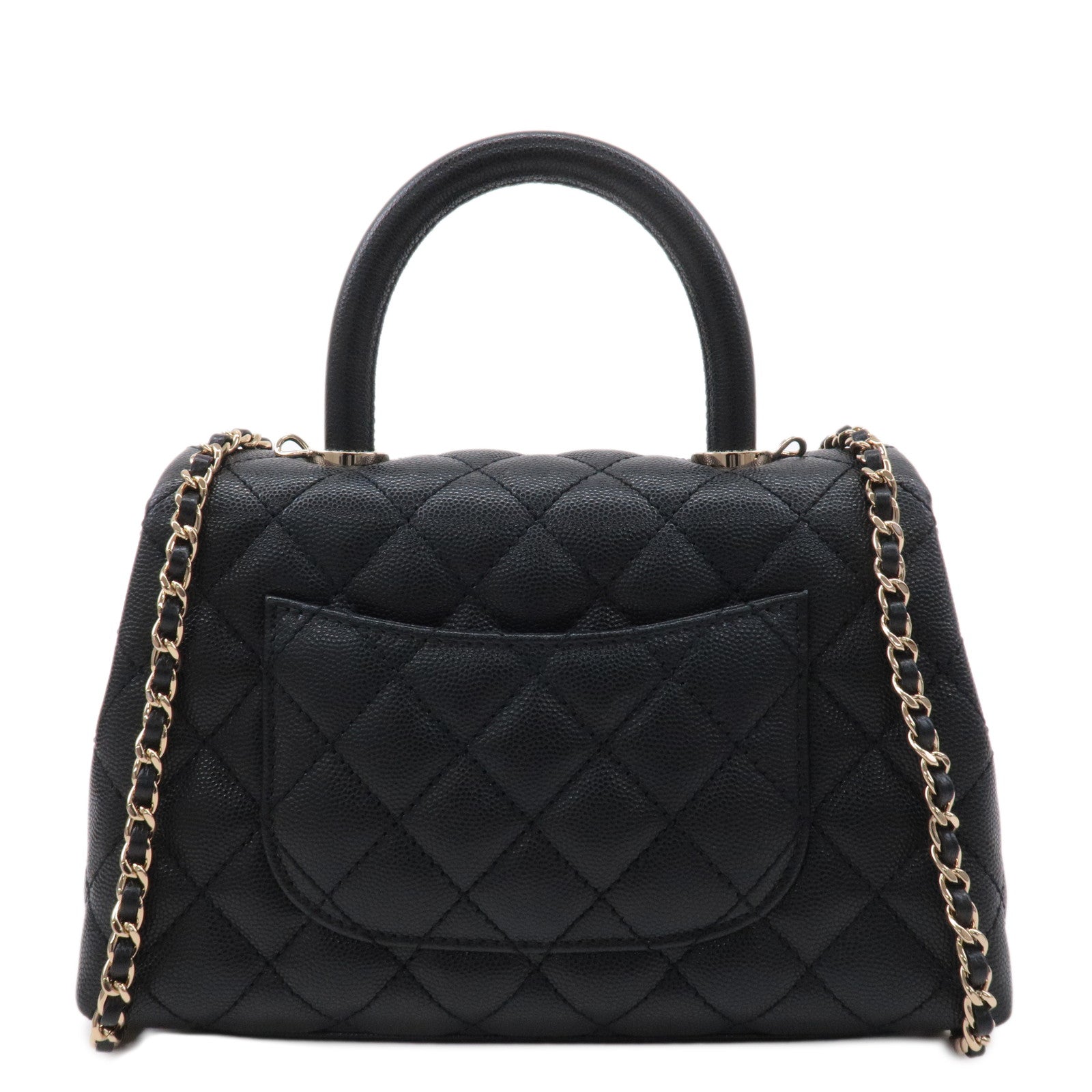 CHANEL Matelasse Caviar Skin COCO Handle 24 XS Hand Bag A92990