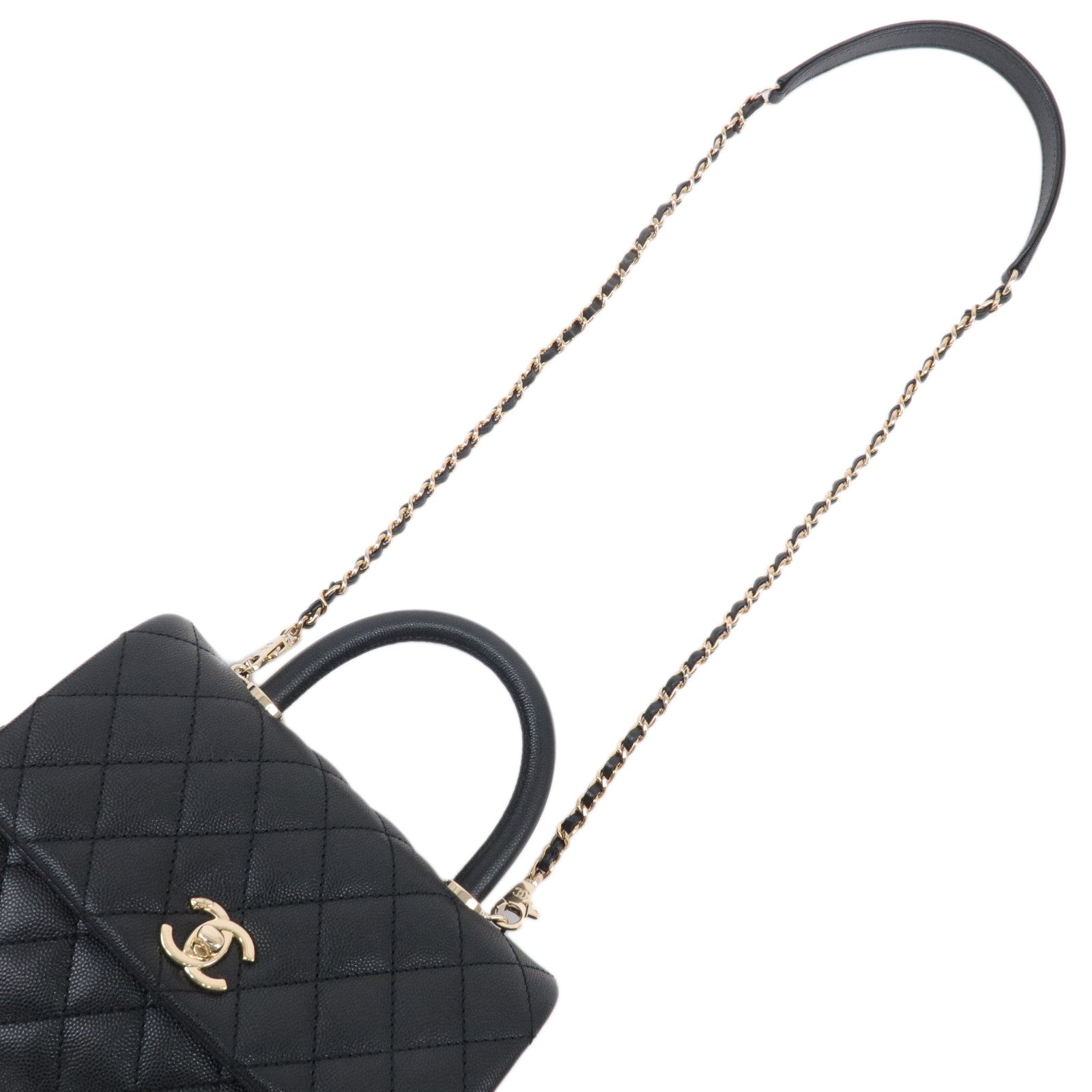 CHANEL Matelasse Caviar Skin COCO Handle 24 XS Hand Bag A92990