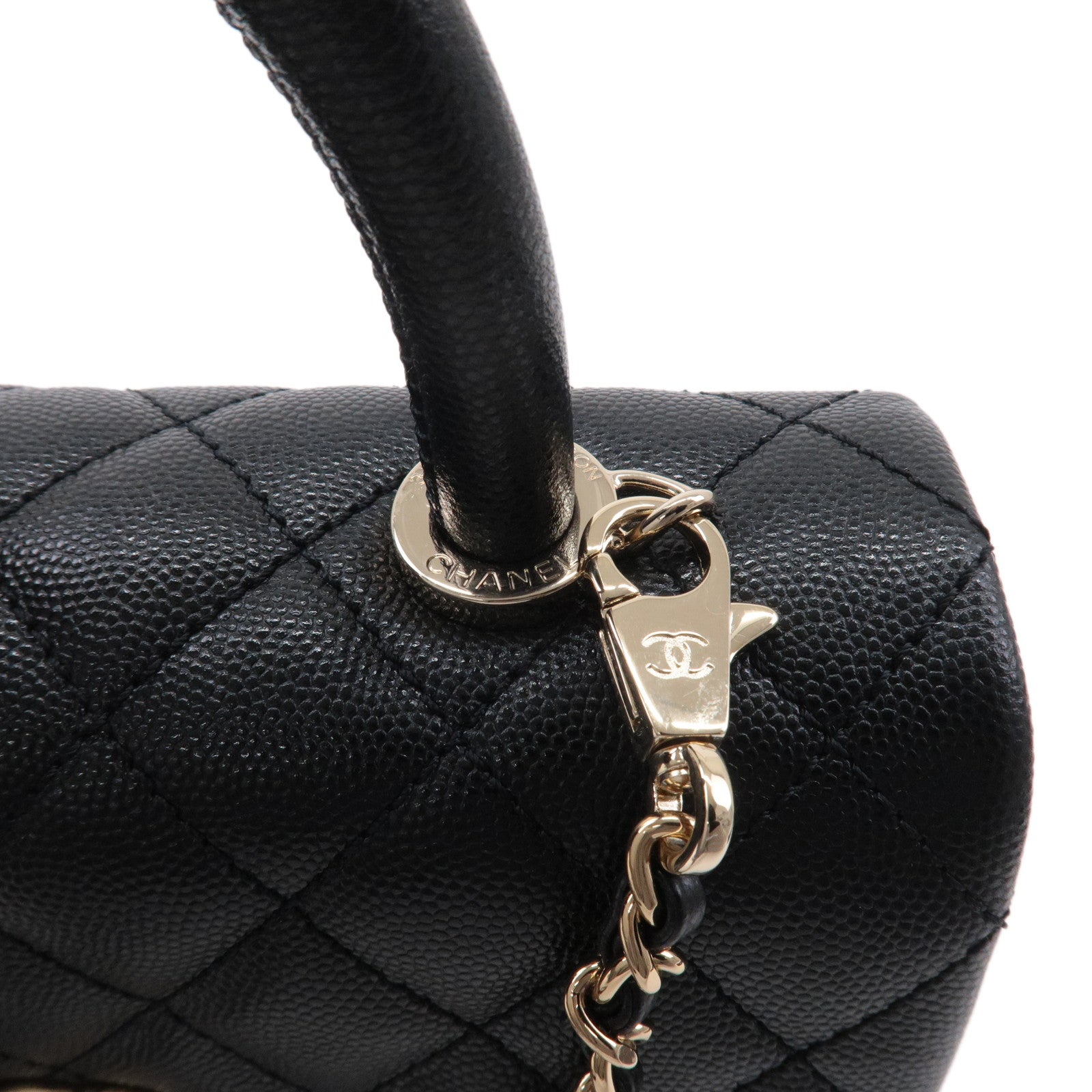 CHANEL Matelasse Caviar Skin COCO Handle 24 XS Hand Bag A92990