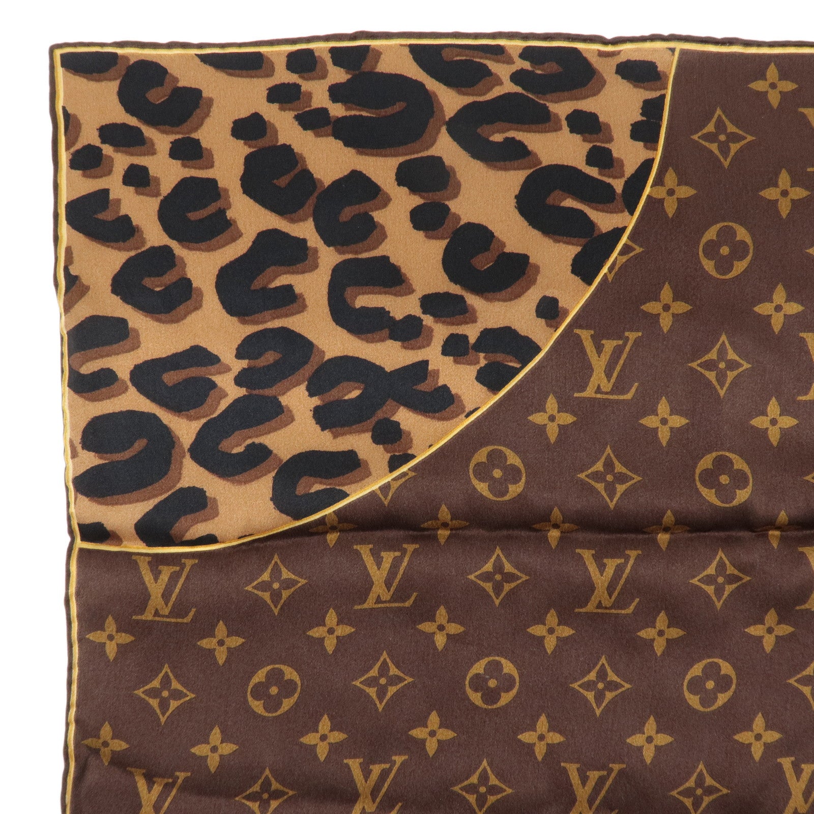 Louis Vuitton Carre Monogram Leopard 100% Silk Scarf Ｍ72124