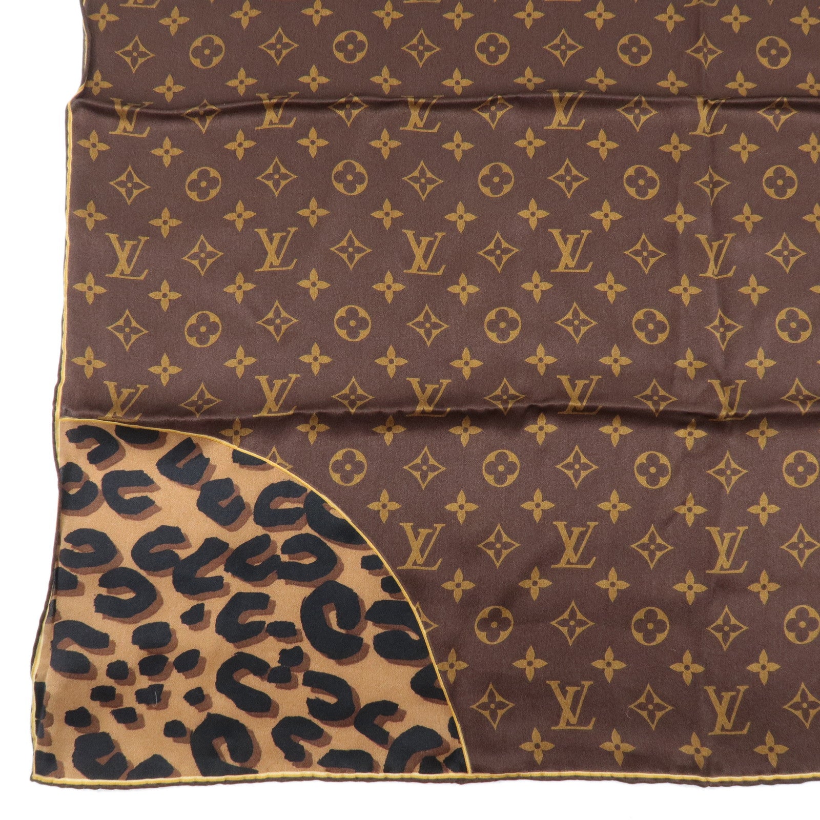 Louis Vuitton Carre Monogram Leopard 100% Silk Scarf Ｍ72124