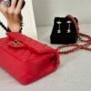 Chanel 24S Dark Red Lambskin  Rectangular Mini with Champagne Gold Hardware.