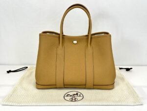 Hermès Biscuit Garden Party 30 with Palladium Hardware.